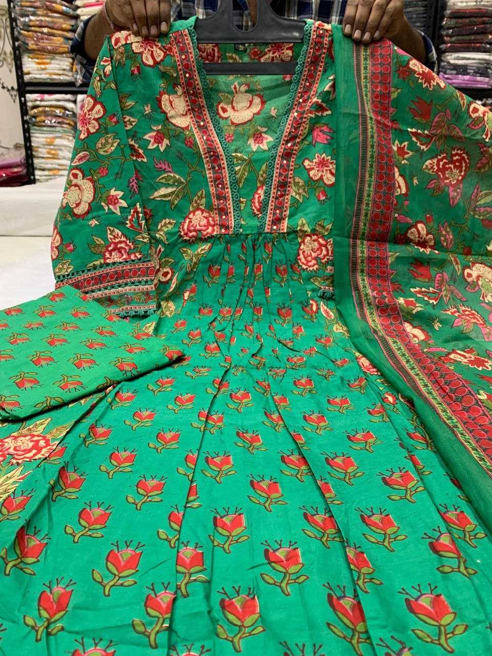 YNF COTTON KESH225 SCN12 SUITS & DRESSES WHOLESALE PRINTED ANARKALI DESIGNER SUITS & DRESSES MANUFACTURER