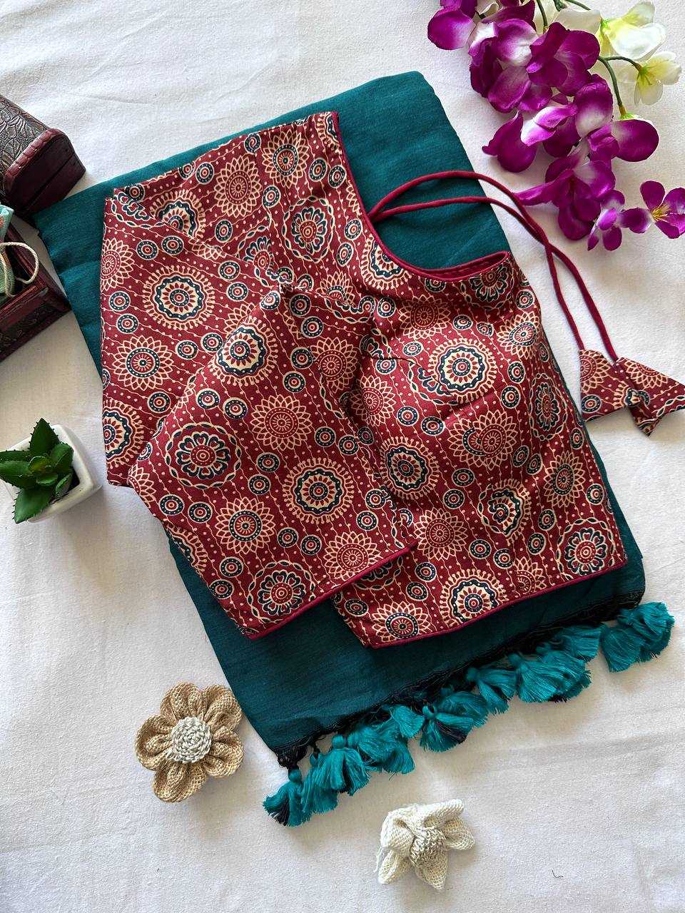 YNF COTTON KESH375 VRS12 SAREE WHOLESALER AJRAK COTTON DESIGNER SAREES MANUFACTURER