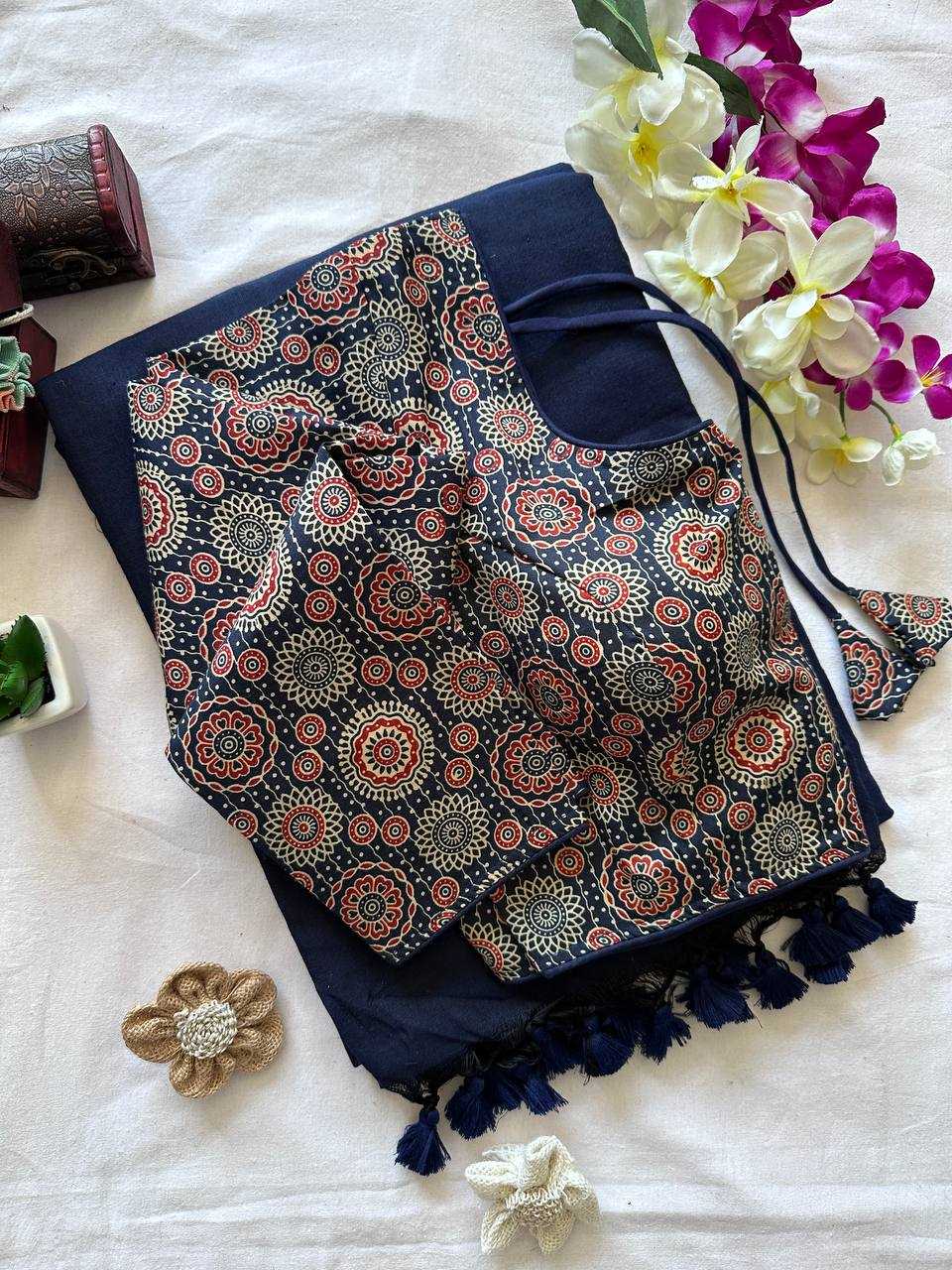 YNF COTTON KESH375 VRS12 SAREE WHOLESALER AJRAK COTTON DESIGNER SAREES MANUFACTURER