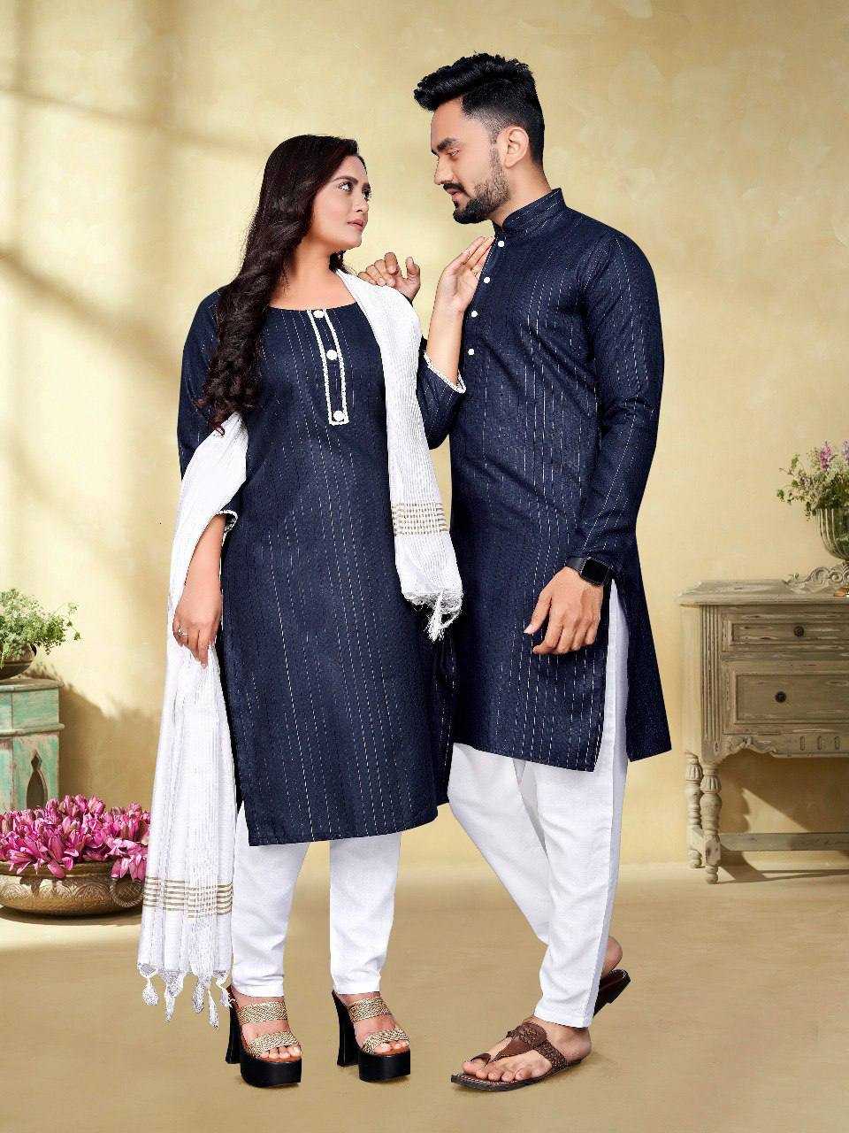 YNF COTTON RIN191 WTX08 COUPLE WEAR WHOLESALE COUPLE MATCHING ETHNIC OUTFITS MANUFACTURER