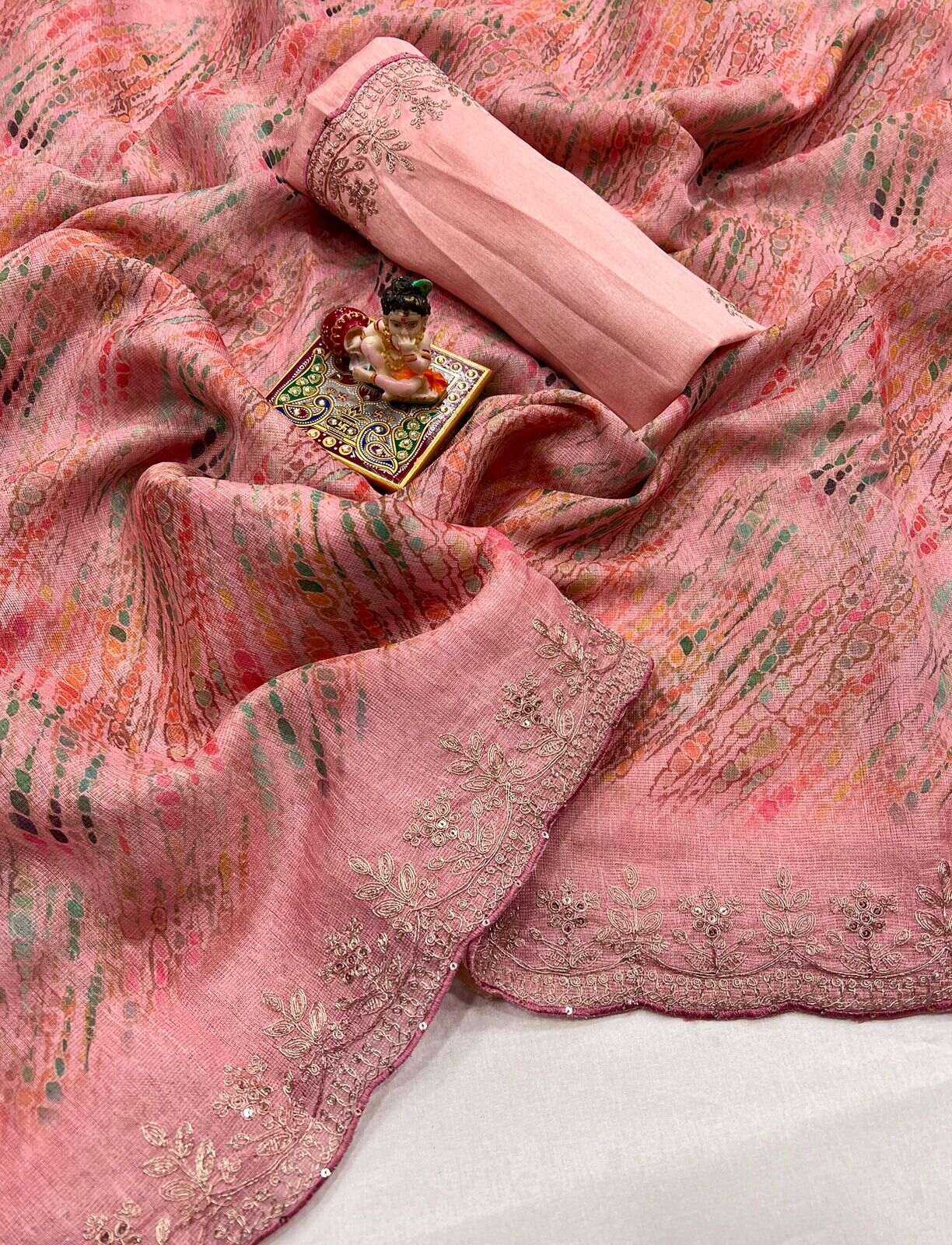 YNF COTTON SILK KESH263 SBI21 SAREES WHOLESALE COTTON SILK FANCY PRINTED PINK SAREES MANUFACTURER