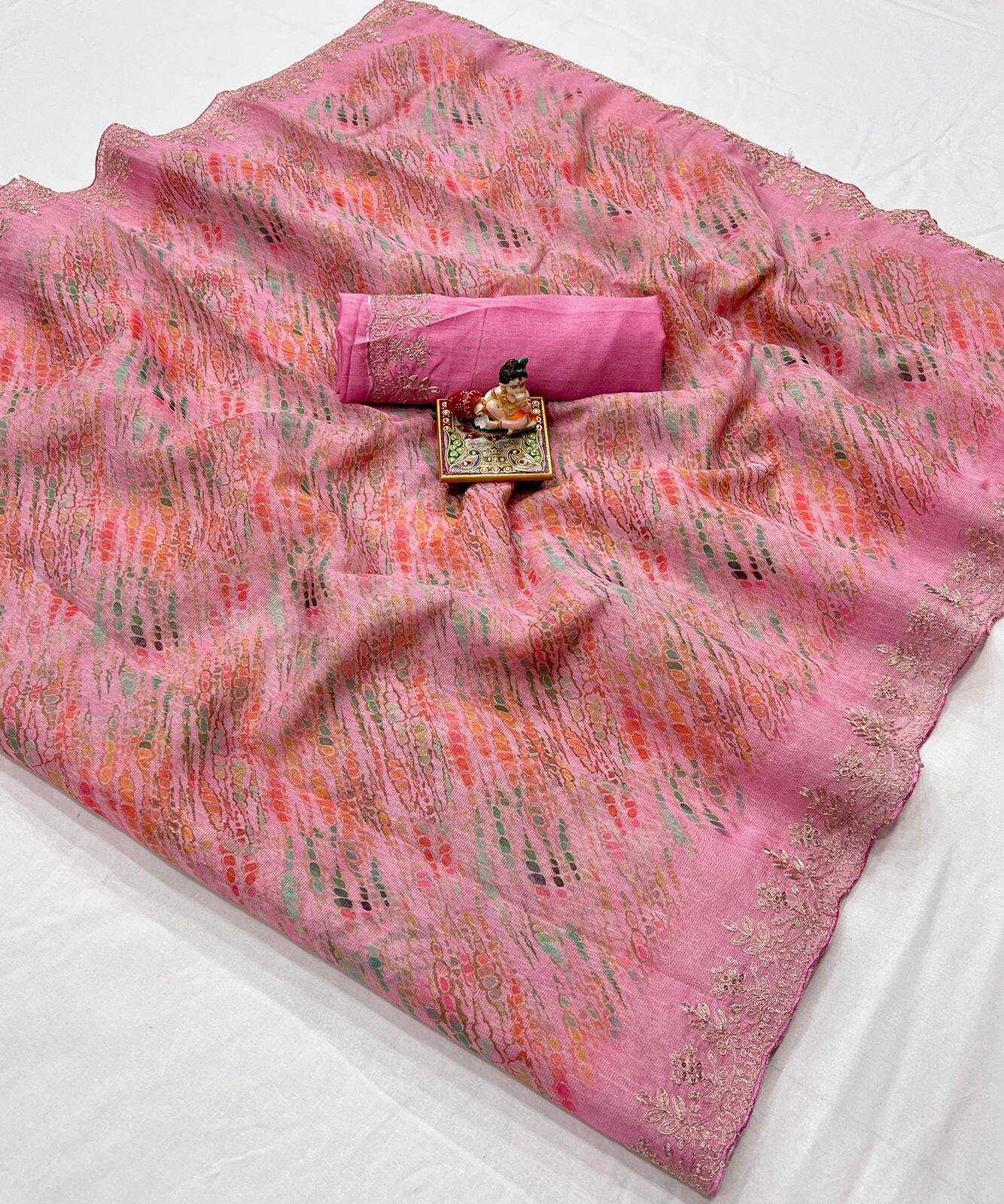 YNF COTTON SILK KESH263 SBI21 SAREES WHOLESALE COTTON SILK FANCY PRINTED PINK SAREES MANUFACTURER