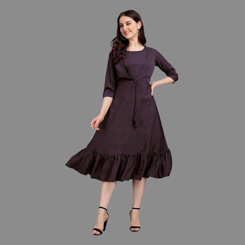 YNF CREPE KESH407 RMT08 WHOLESALE ONE PIECE DRESS WESTERN WEAR MANUFACTURER