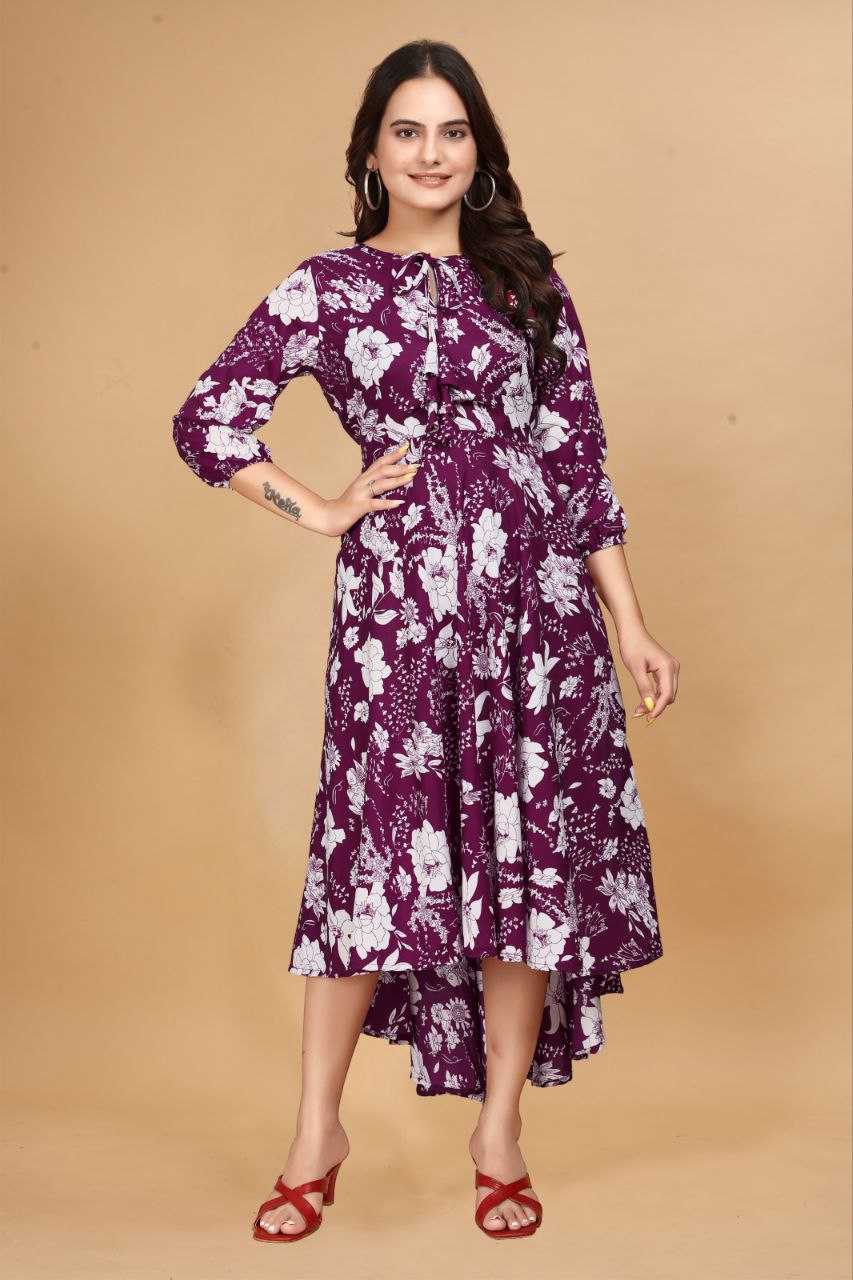 YNF CREPE KESH407 RMT63 WHOLESALE ONE PIECE DRESS WESTERN WEAR MANUFACTURER