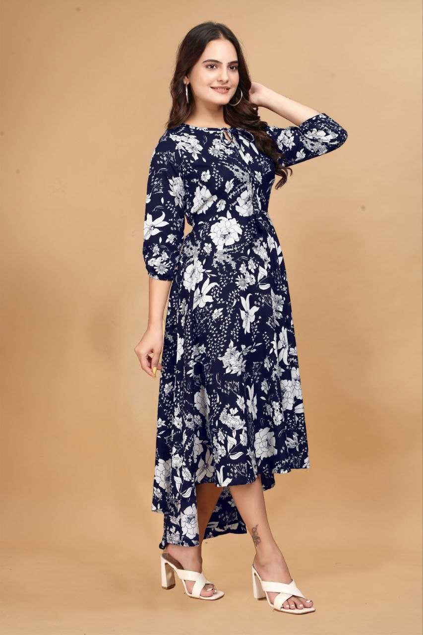 YNF CREPE KESH407 RMT63 WHOLESALE ONE PIECE DRESS WESTERN WEAR MANUFACTURER