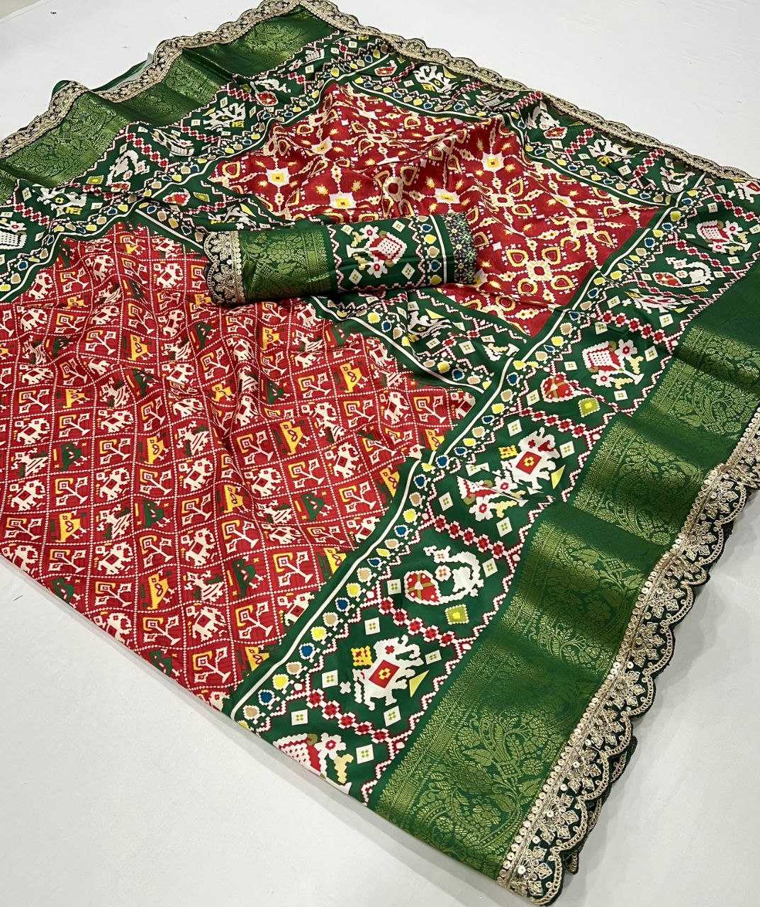 YNF DOLA SILK KESH384 827 SAREES WHOLESALE KALAMKARI SILK BANDHANI SAREES MANUFACTURER