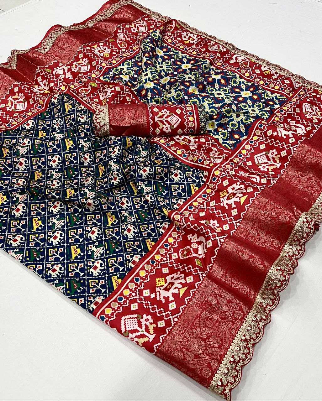 YNF DOLA SILK KESH384 827 SAREES WHOLESALE KALAMKARI SILK BANDHANI SAREES MANUFACTURER