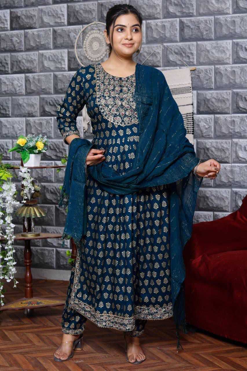 YNF FABRIC KESH382 378 SUITS & DRESSES WHOLESALE PRINTED EMBROIDERY LONG KURTI SUITS & DRESSES MANUFACTURER