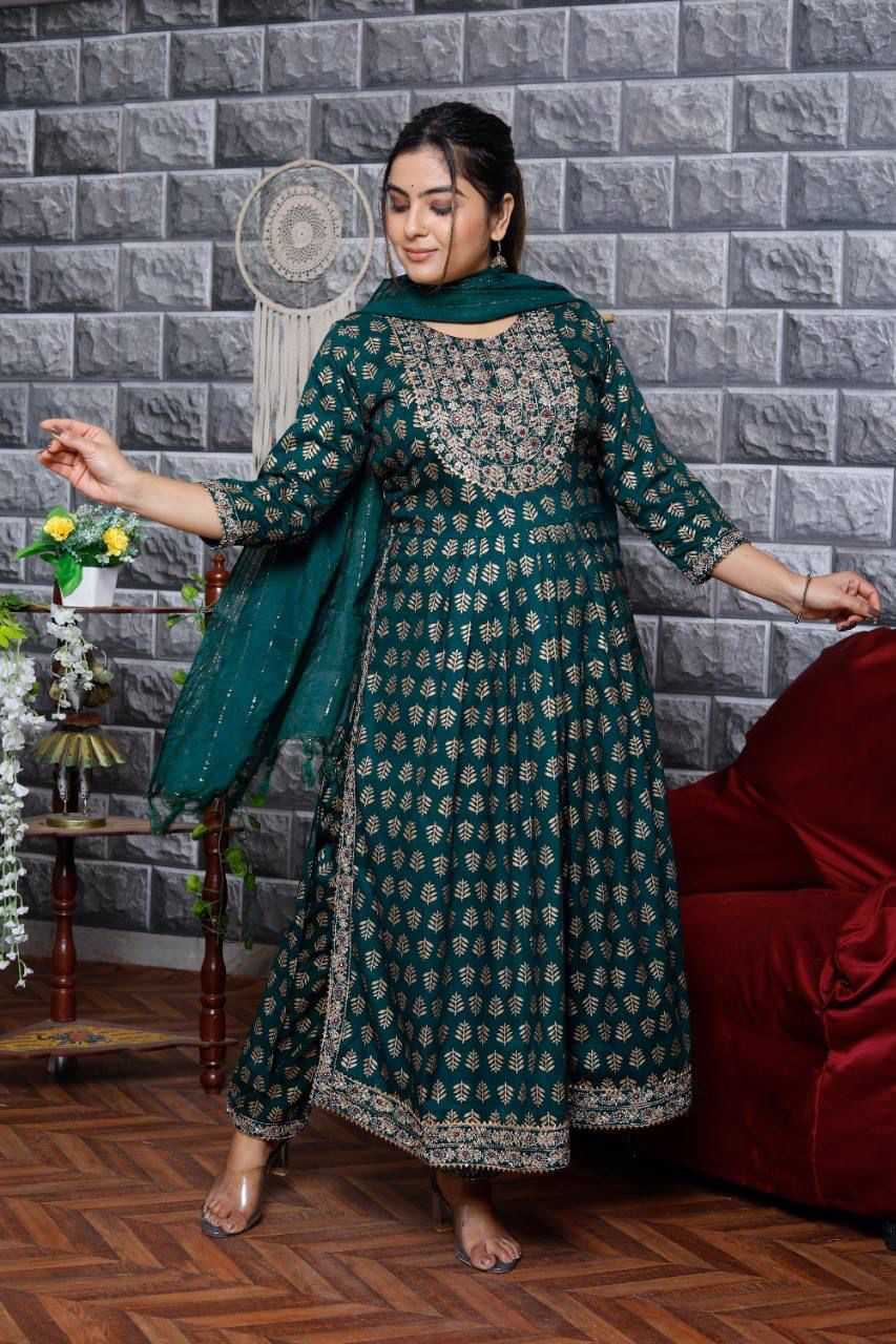 YNF FABRIC KESH382 378 SUITS & DRESSES WHOLESALE PRINTED EMBROIDERY LONG KURTI SUITS & DRESSES MANUFACTURER