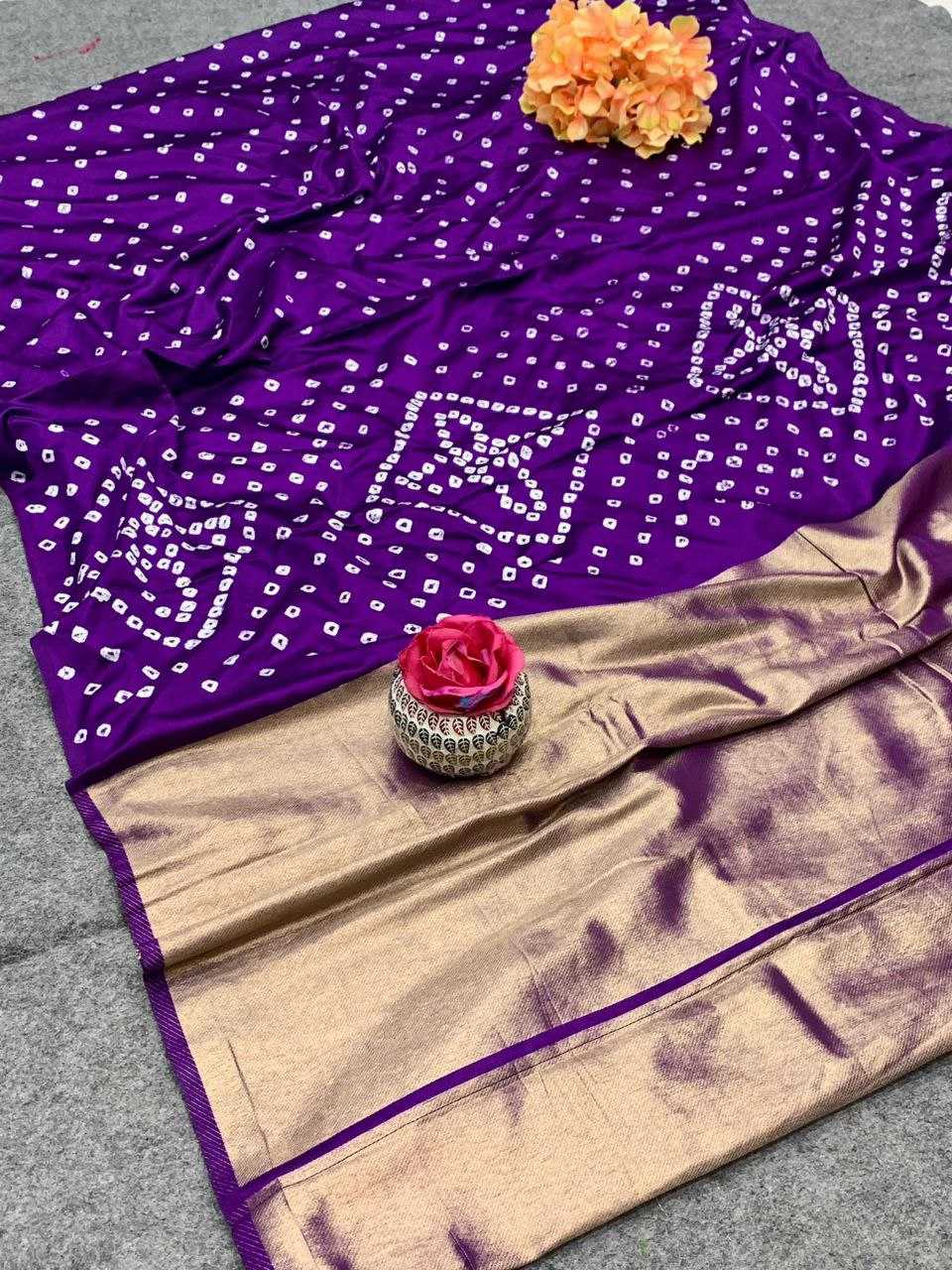 YNF GAJI SILK RIN144 KASHISH SAREES WHOLESALE BANDHANI BANDHEJ SILK HAND WORK SAREES MANUFACTURER