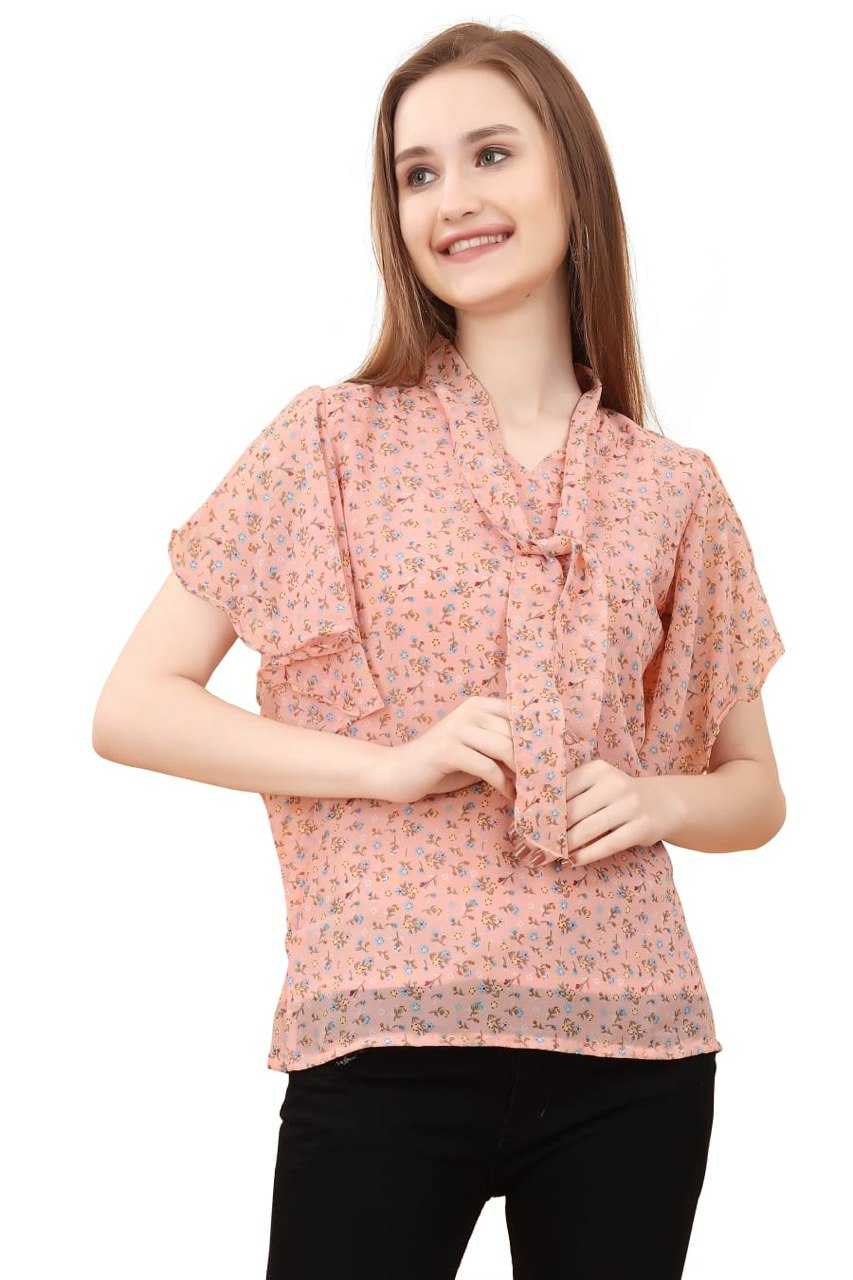 YNF GEORGETTE KESH407 RMT29 WHOLESALE TOP WESTERN WEAR MANUFACTURER