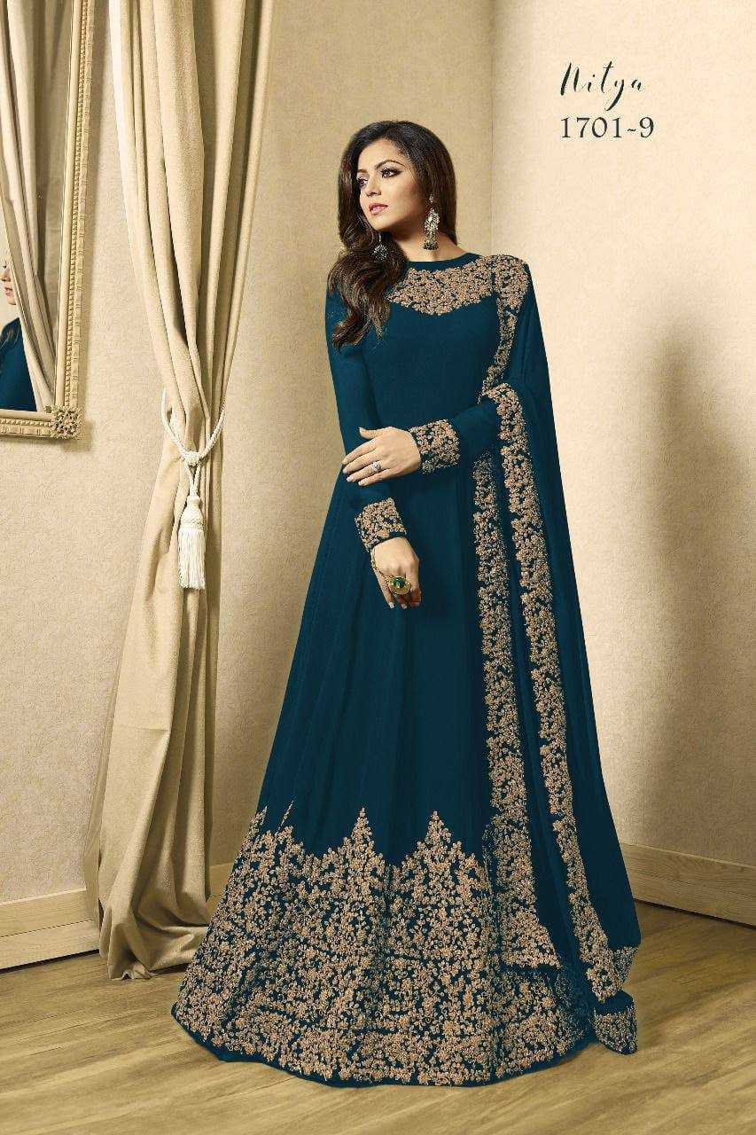 YNF GEORGETTE RIN156 1136 GOWNA  WHOLESALE FANCY EMBROIDERY LONG GOWNS MANUFACTURER