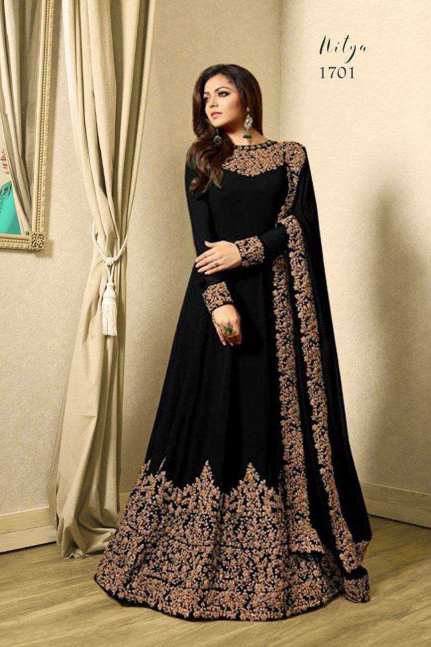 YNF GEORGETTE RIN156 1136 GOWNA  WHOLESALE FANCY EMBROIDERY LONG GOWNS MANUFACTURER