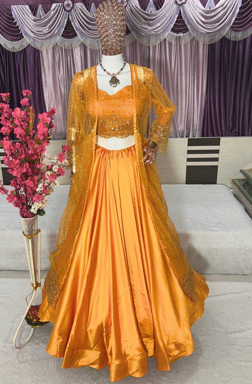 YNF HEAVY NET KESH399 3121 LEHENGAS WHOLESALE NET FANCY EMBROIDERED INDO WESTERN LEHENGAS MANUFACTURER