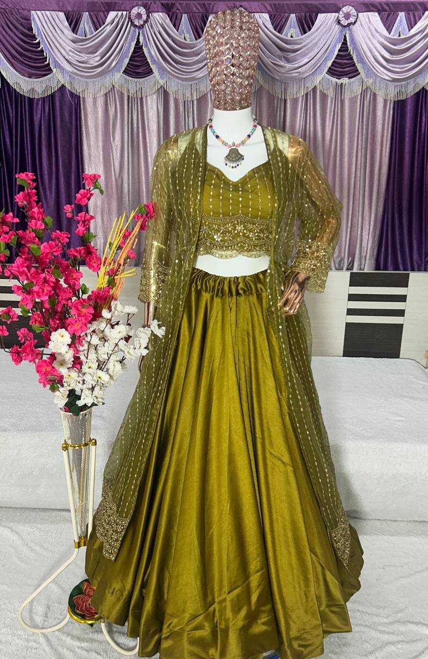 YNF HEAVY NET KESH399 3121 LEHENGAS WHOLESALE NET FANCY EMBROIDERED INDO WESTERN LEHENGAS MANUFACTURER