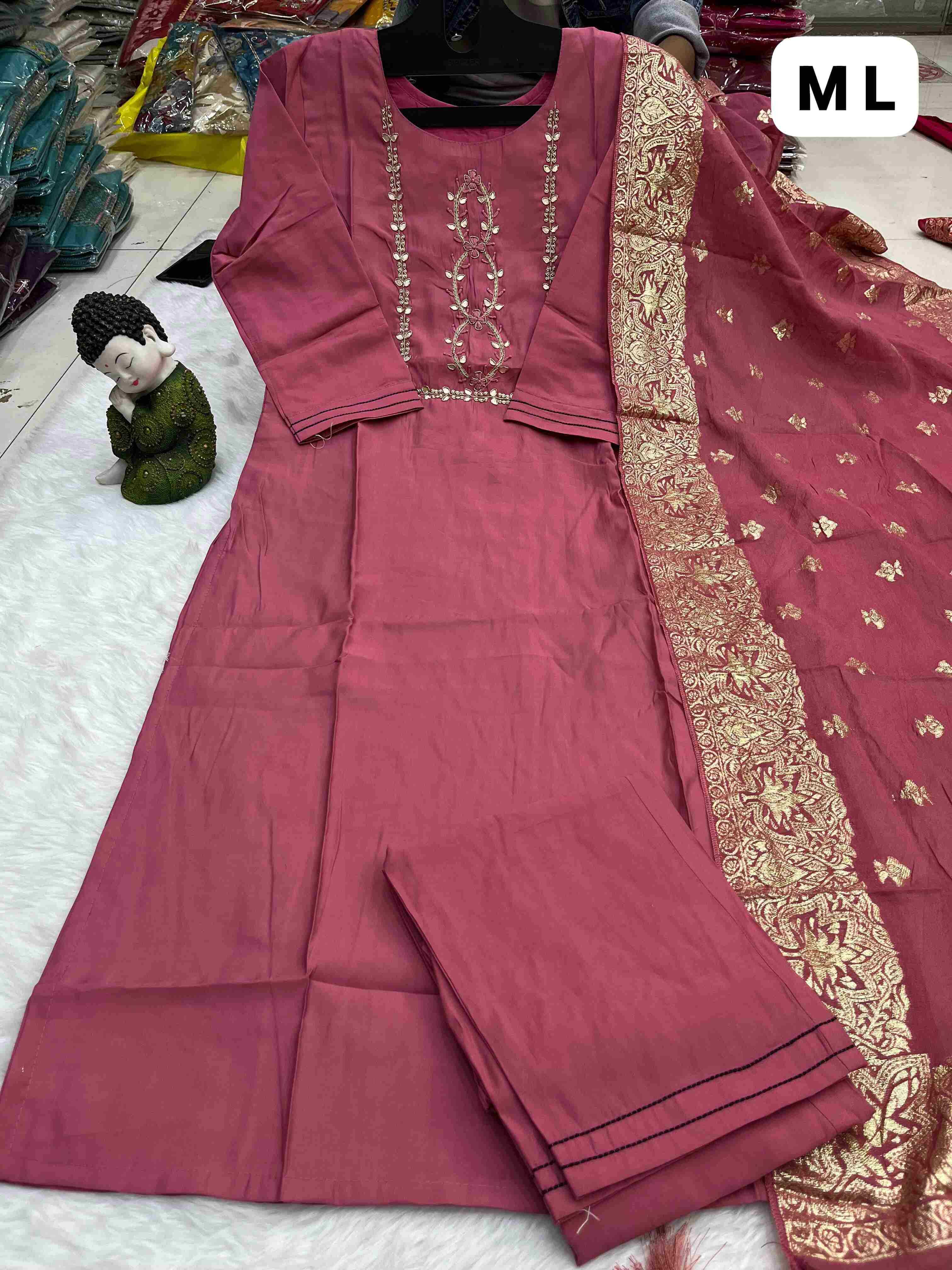 Ynf Heavy Roman Silk KESH258 VDA133 Suits & Dresses Wholesale Ladies Suits Printed Suits Palazzo Suit Manufacturer