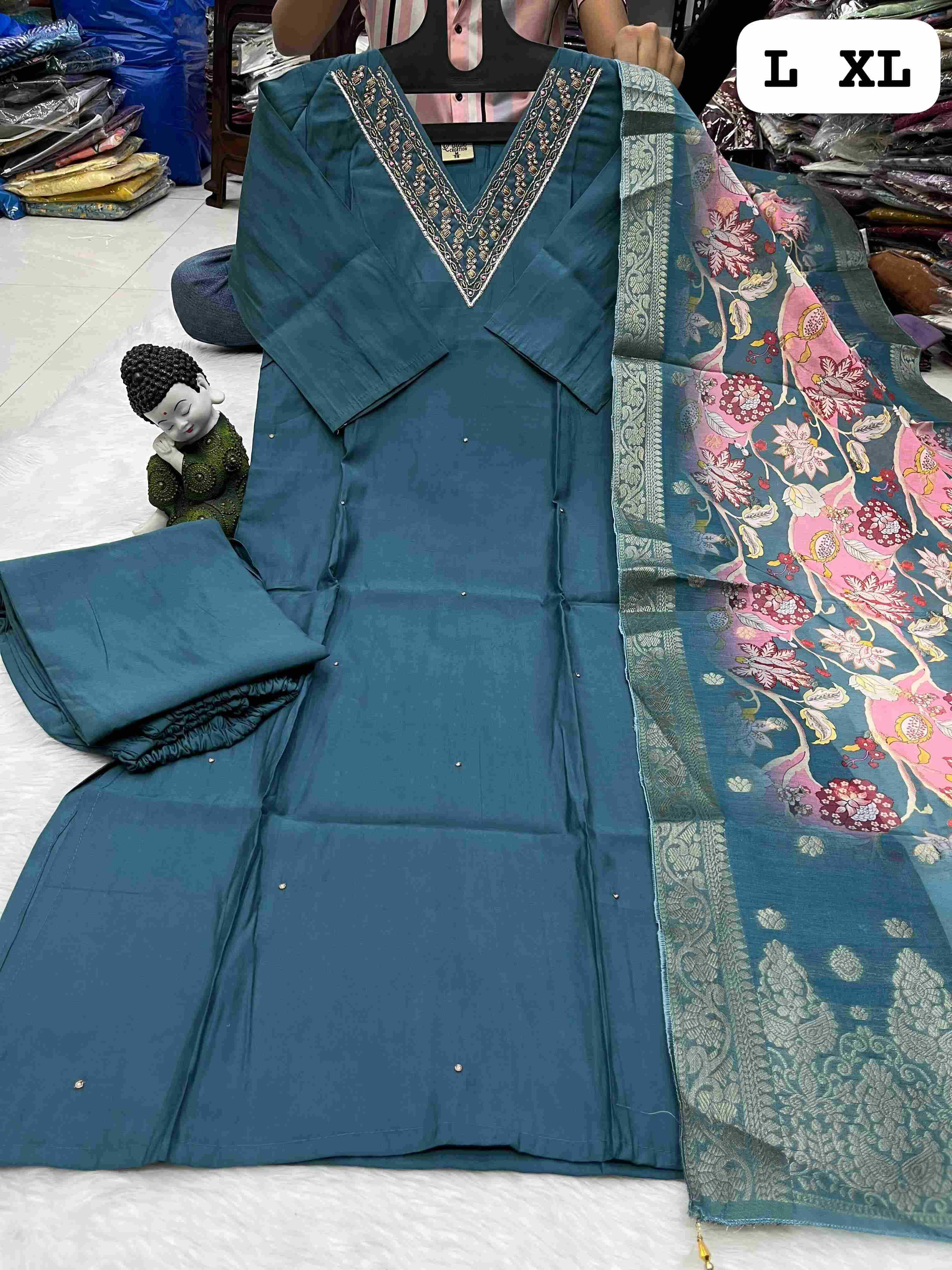 Ynf Heavy Roman Silk KESH258 VDA135 Suits & Dresses Wholesale Ladies Suits Printed Suits High-Low Dresses Manufacturer