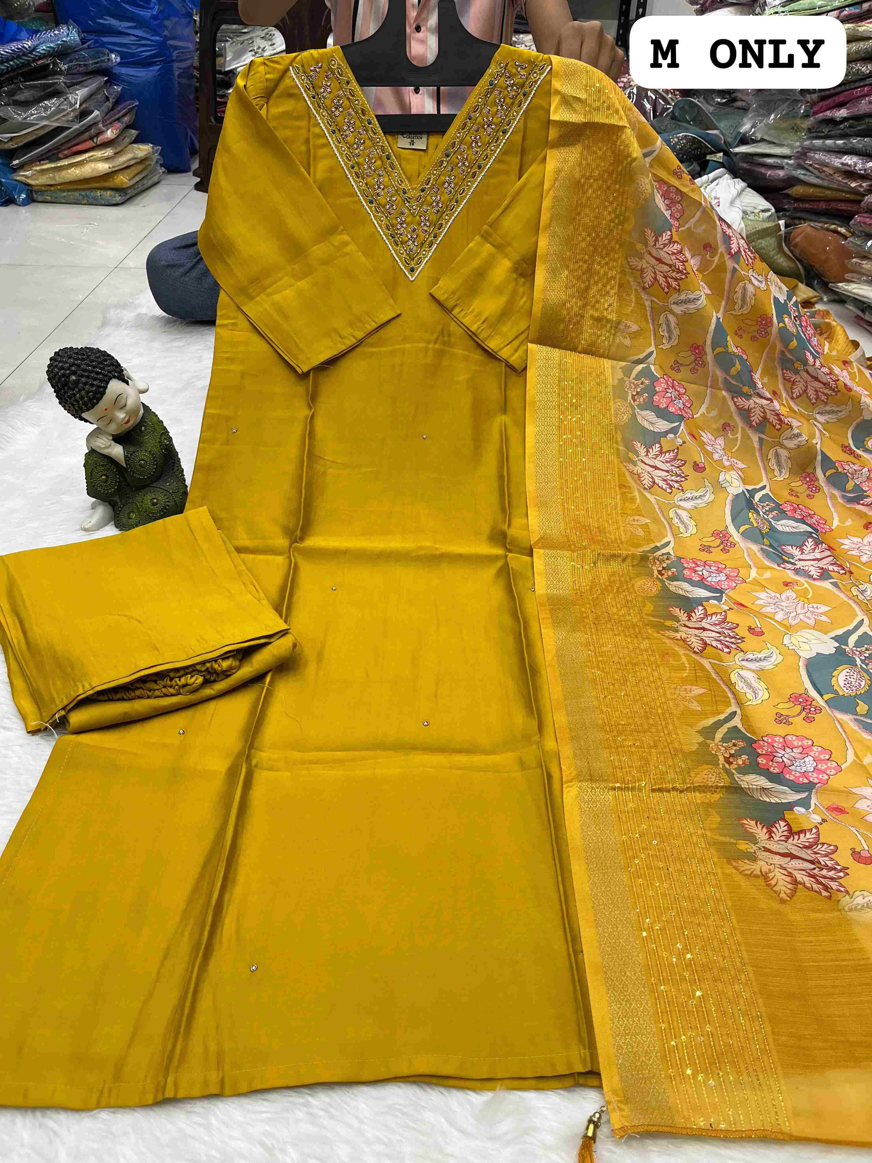 Ynf Heavy Roman Silk KESH258 VDA135 Suits & Dresses Wholesale Ladies Suits Printed Suits High-Low Dresses Manufacturer