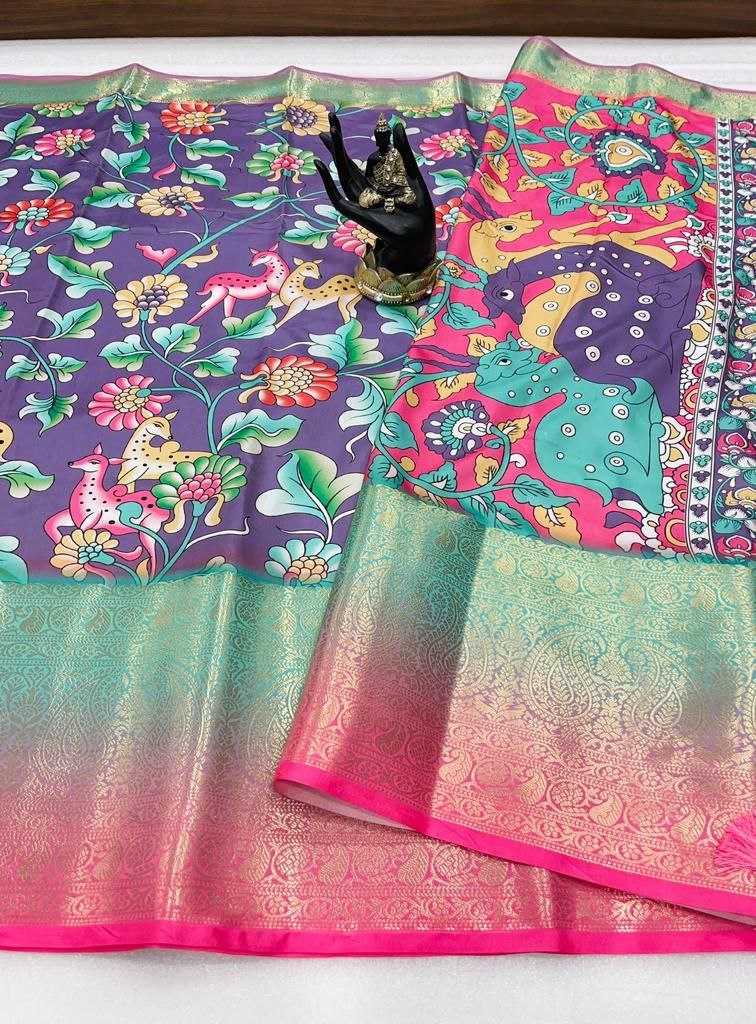 YNF JACQUARD KESH384 518 SAREES WHOLESALE PRINTED KALAMKARI JACQUARD SAREES MANUFACTURER