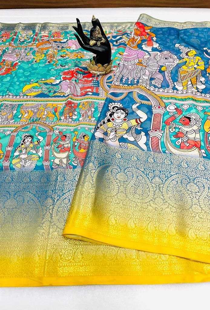 YNF JACQUARD KESH384 518 SAREES WHOLESALE PRINTED KALAMKARI JACQUARD SAREES MANUFACTURER