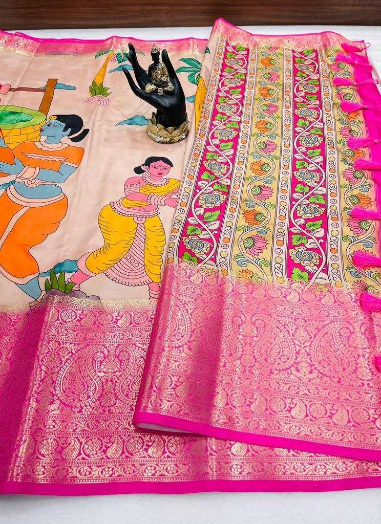 YNF JACQUARD KESH384 518 SAREES WHOLESALE PRINTED KALAMKARI JACQUARD SAREES MANUFACTURER