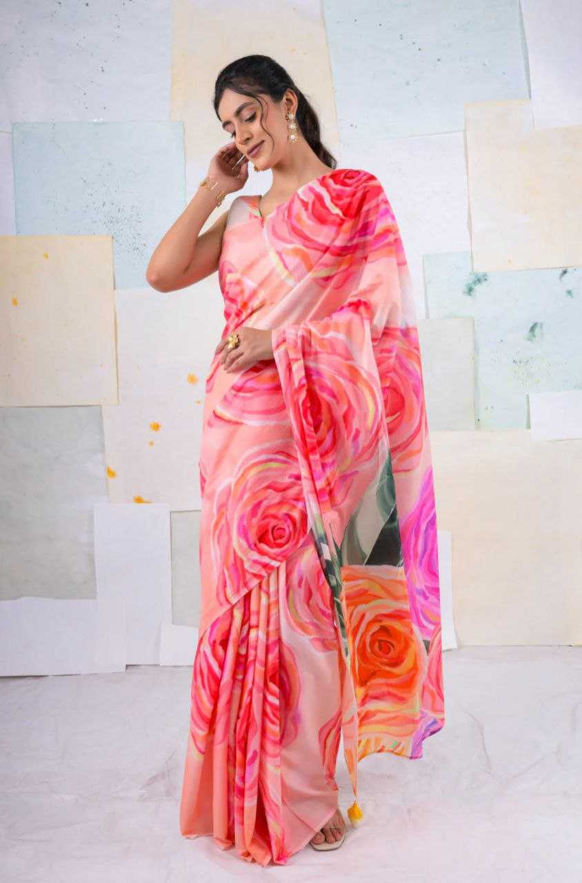 Ynf Japan Sartin KESH254 18 Sarees Wholesale Party Wear Sarees Printed Sarees Satin Sarees Manufacturer