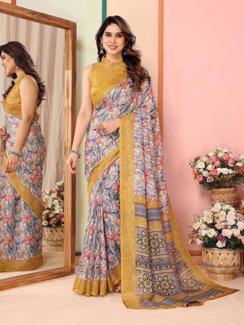 Ynf Kota Silk KESH245 RNF11 Sarees Wholesale Printed Sarees Kota Doria Sarees Sarees With Blouse Manufacturer