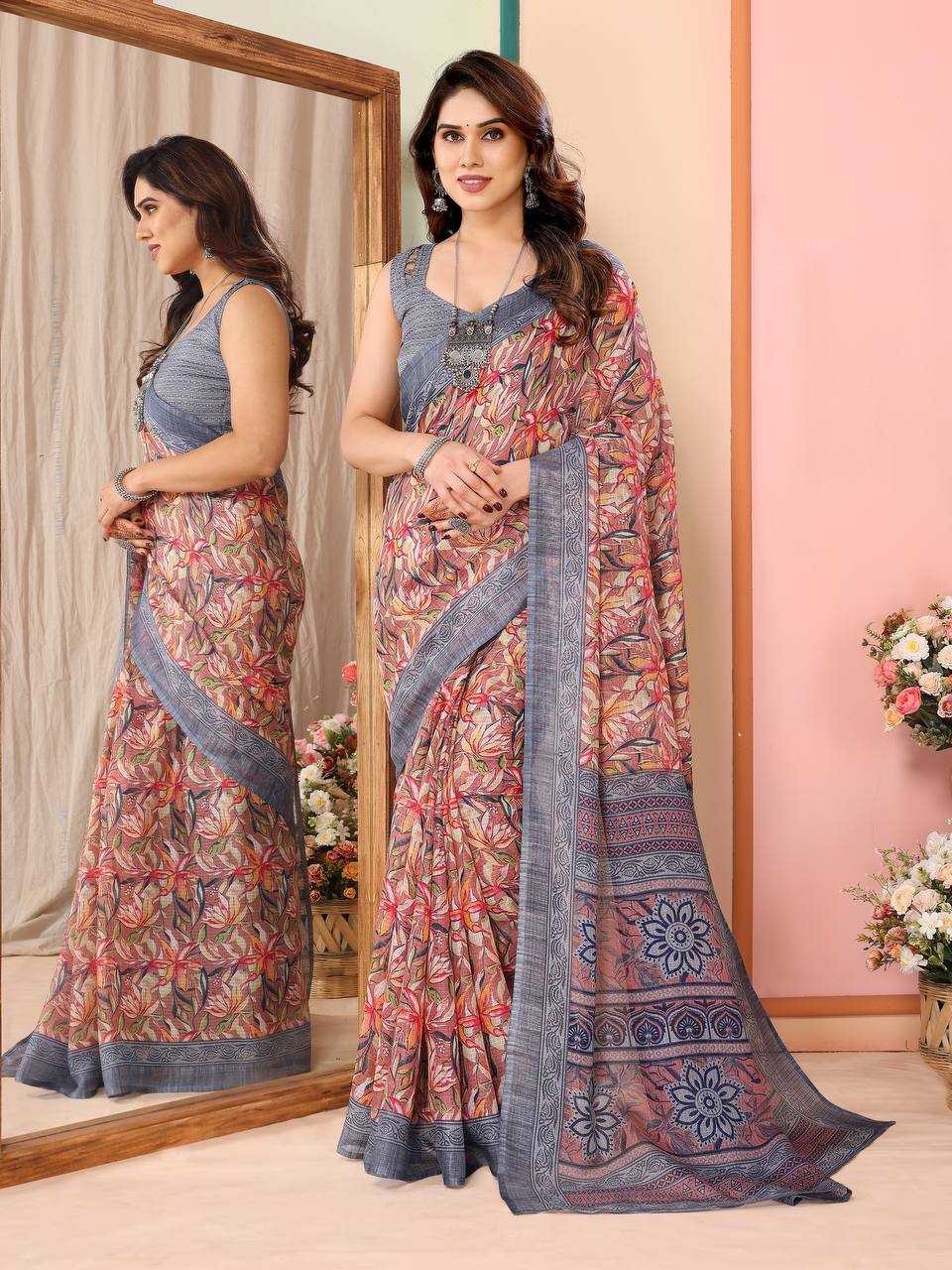 Ynf Kota Silk KESH245 RNF11 Sarees Wholesale Printed Sarees Kota Doria Sarees Sarees With Blouse Manufacturer