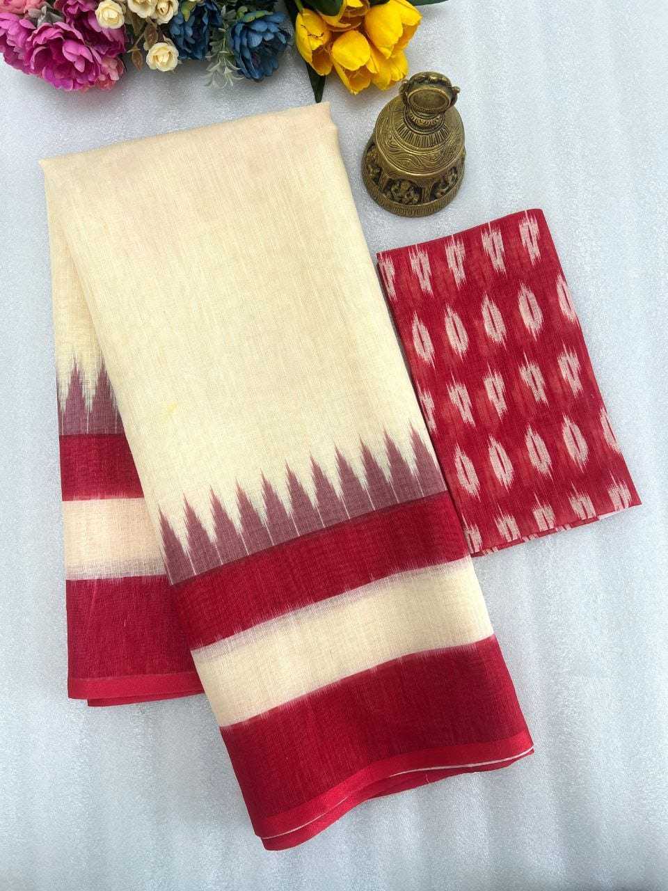 YNF LINEN KESH223 400 SAREE WHOLESALE LINEN PRINTED FANCY SAREE MANUFACTURER