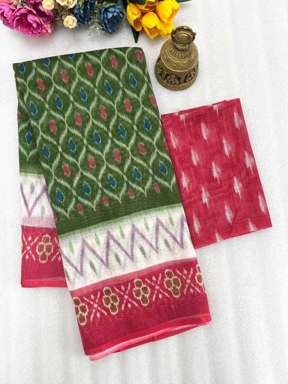 YNF LINEN KESH223 400 SAREE WHOLESALE LINEN PRINTED FANCY SAREE MANUFACTURER