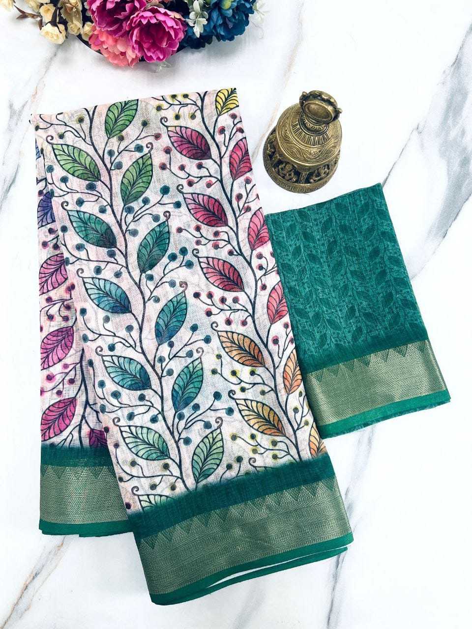 YNF LINEN KESH223 401 SAREE WHOLESALE JACQUARD LINEN PRINTED SAREE MANUFACTURER