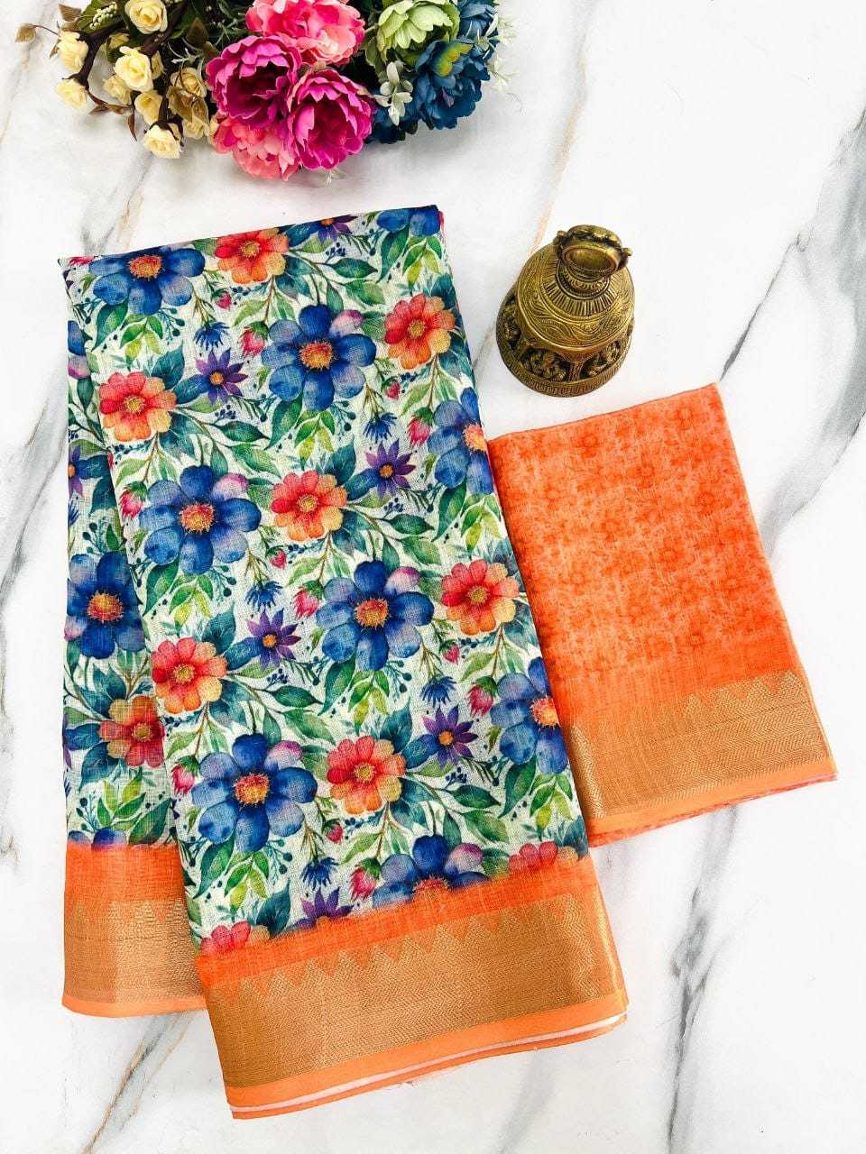 YNF LINEN KESH223 401 SAREE WHOLESALE JACQUARD LINEN PRINTED SAREE MANUFACTURER