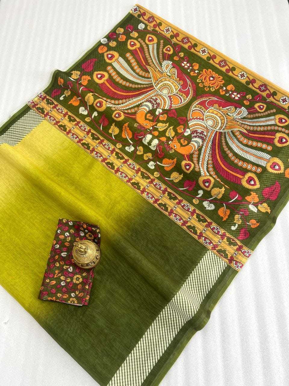 YNF LINEN KESH223 403 SAREES WHOLESALE PRINTED PLAIN LINEN SAREES MANUFACTURER