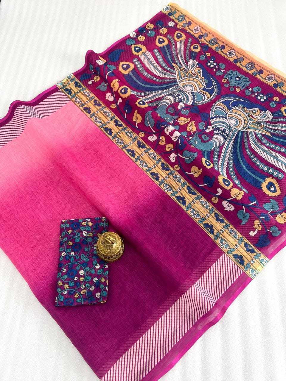 YNF LINEN KESH223 403 SAREES WHOLESALE PRINTED PLAIN LINEN SAREES MANUFACTURER