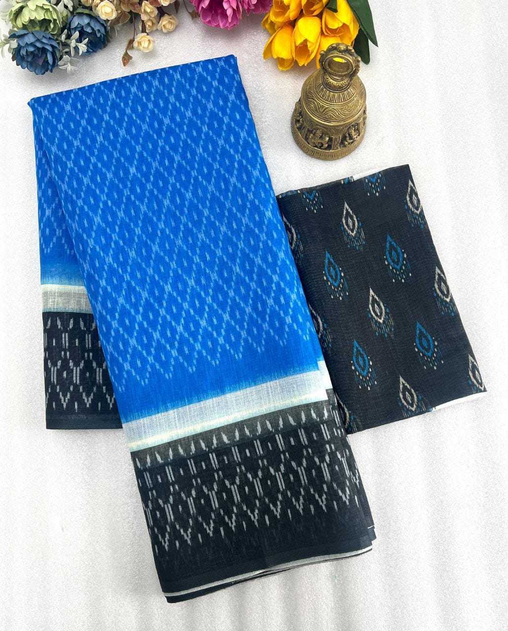 YNF LINEN KESH223 414 SAREE WHOLESALE LINEN DESIGNER PRINTED SAREE MANUFACTURER