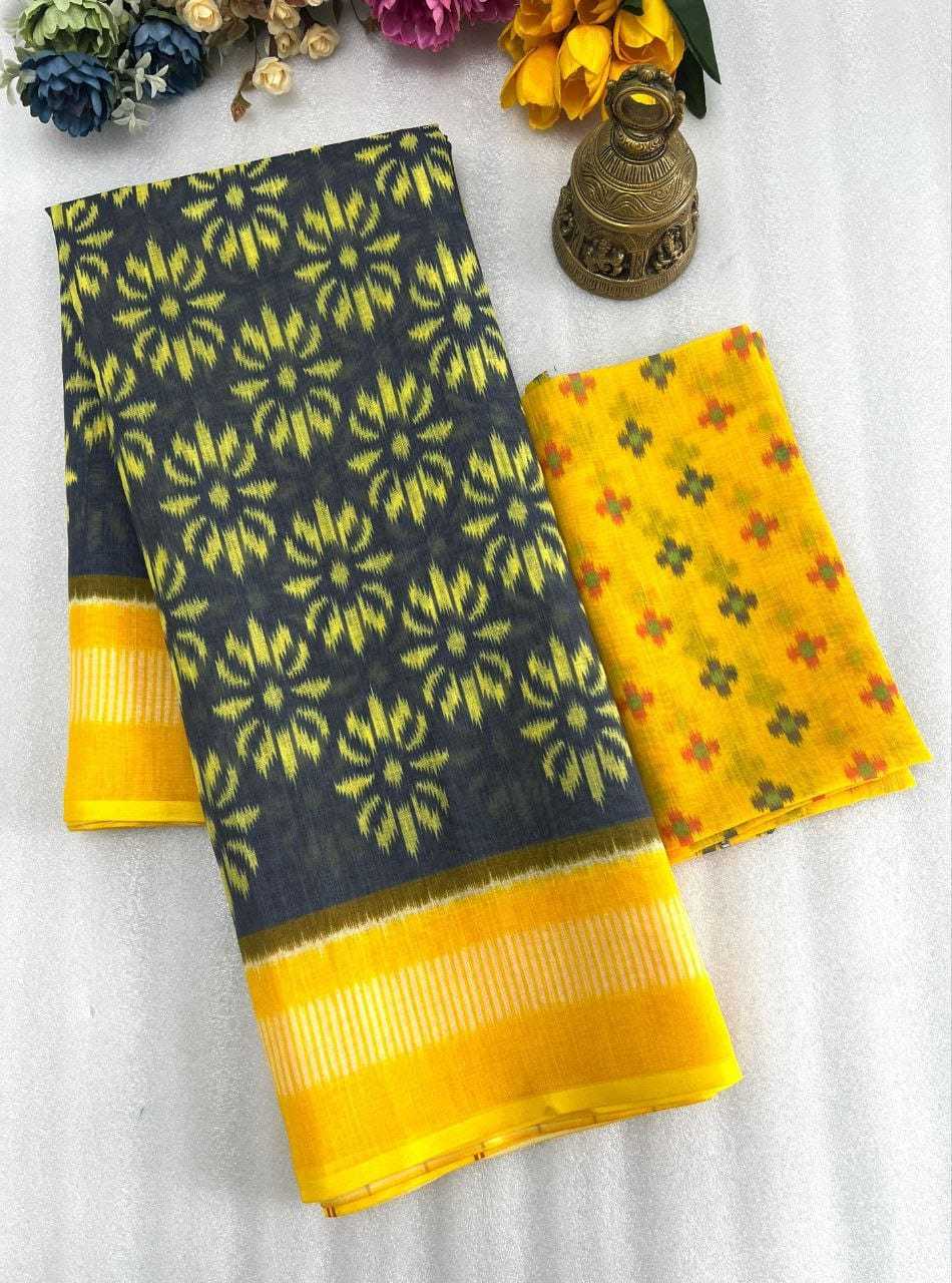 YNF LINEN KESH223 414 SAREE WHOLESALE LINEN DESIGNER PRINTED SAREE MANUFACTURER