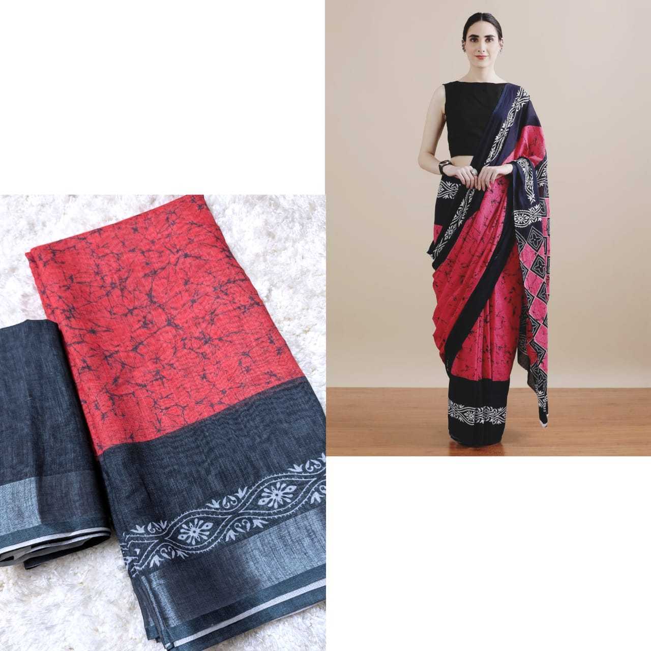 Ynf Linen KESH381 VDP10 Sarees Wholesale Party Wear Sarees Fancy Sarees Printed Sarees Ladies Sarees Zari Border Sarees Manufacturer