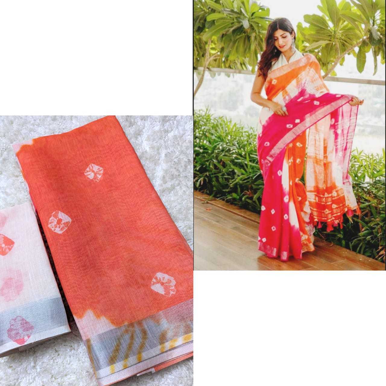 Ynf Linen KESH381 VDP10 Sarees Wholesale Party Wear Sarees Fancy Sarees Printed Sarees Ladies Sarees Zari Border Sarees Manufacturer