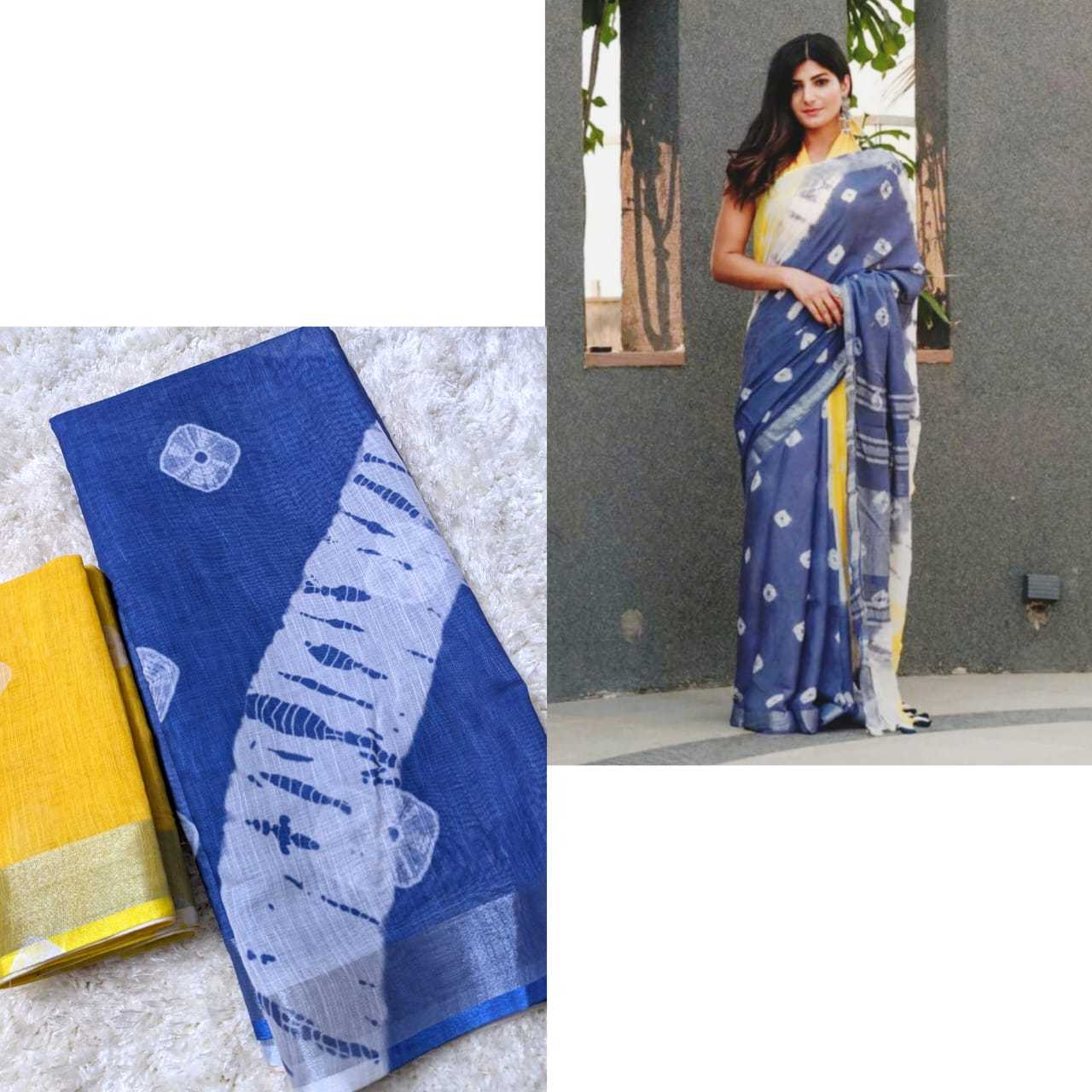 Ynf Linen KESH381 VDP10 Sarees Wholesale Party Wear Sarees Fancy Sarees Printed Sarees Ladies Sarees Zari Border Sarees Manufacturer