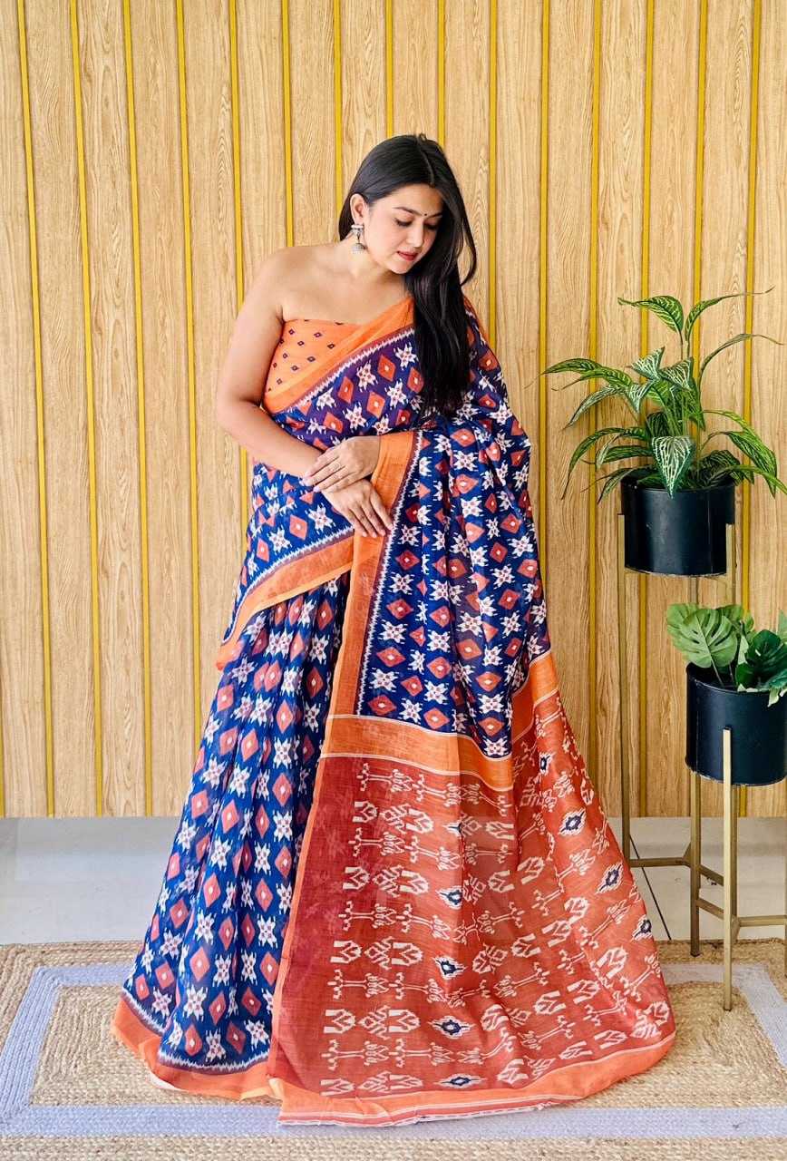 YNF LINEN RIN145 SITA-3 SAREES WHOLESALE BATIK PRINTED SILK SAREES MANUFACTURER