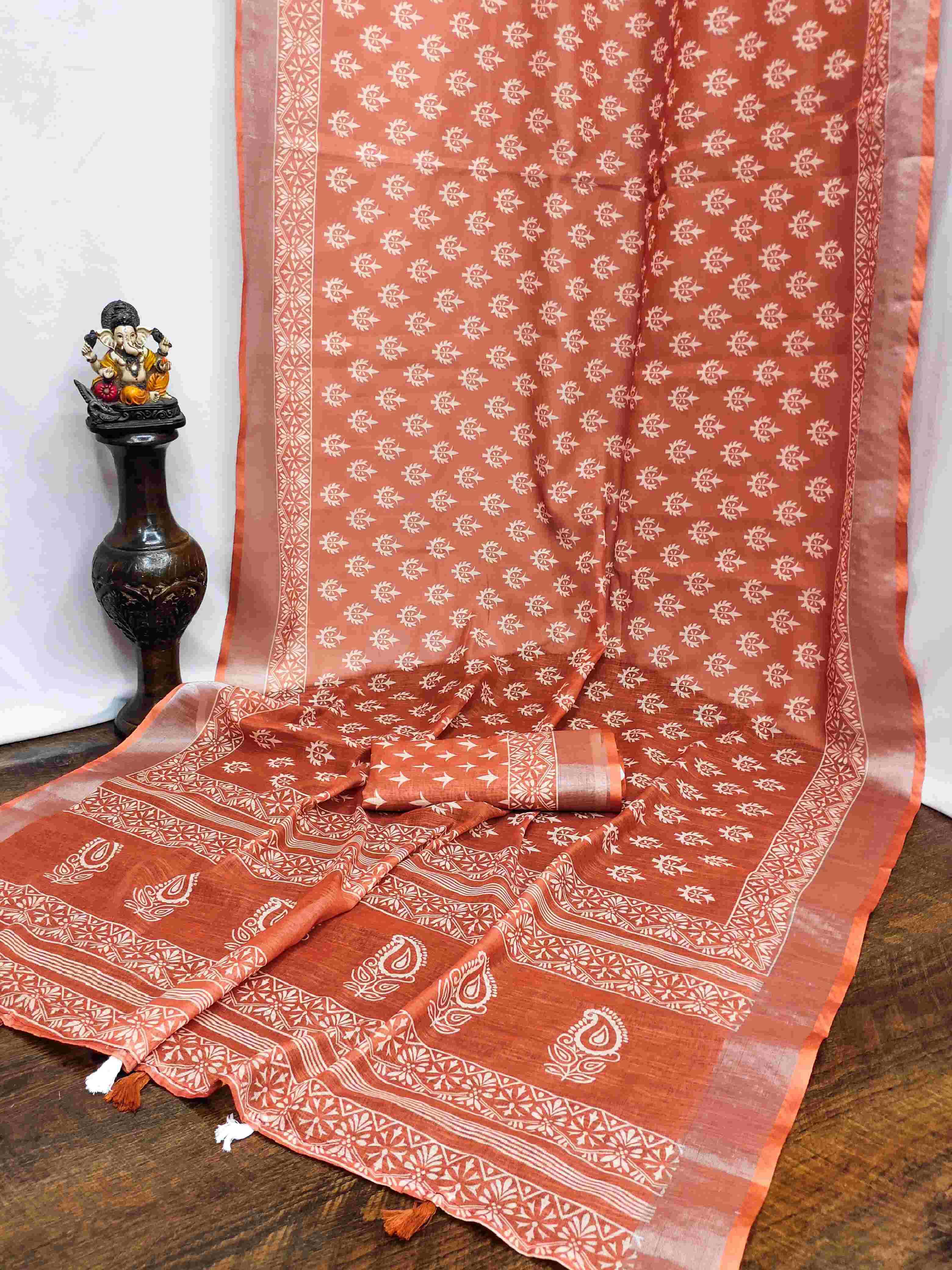 YNF LINEN RIN183 AARYA-1  SAREES WHOLESALE BATIK PRINTED COTTON SAREES MANUFACTURER