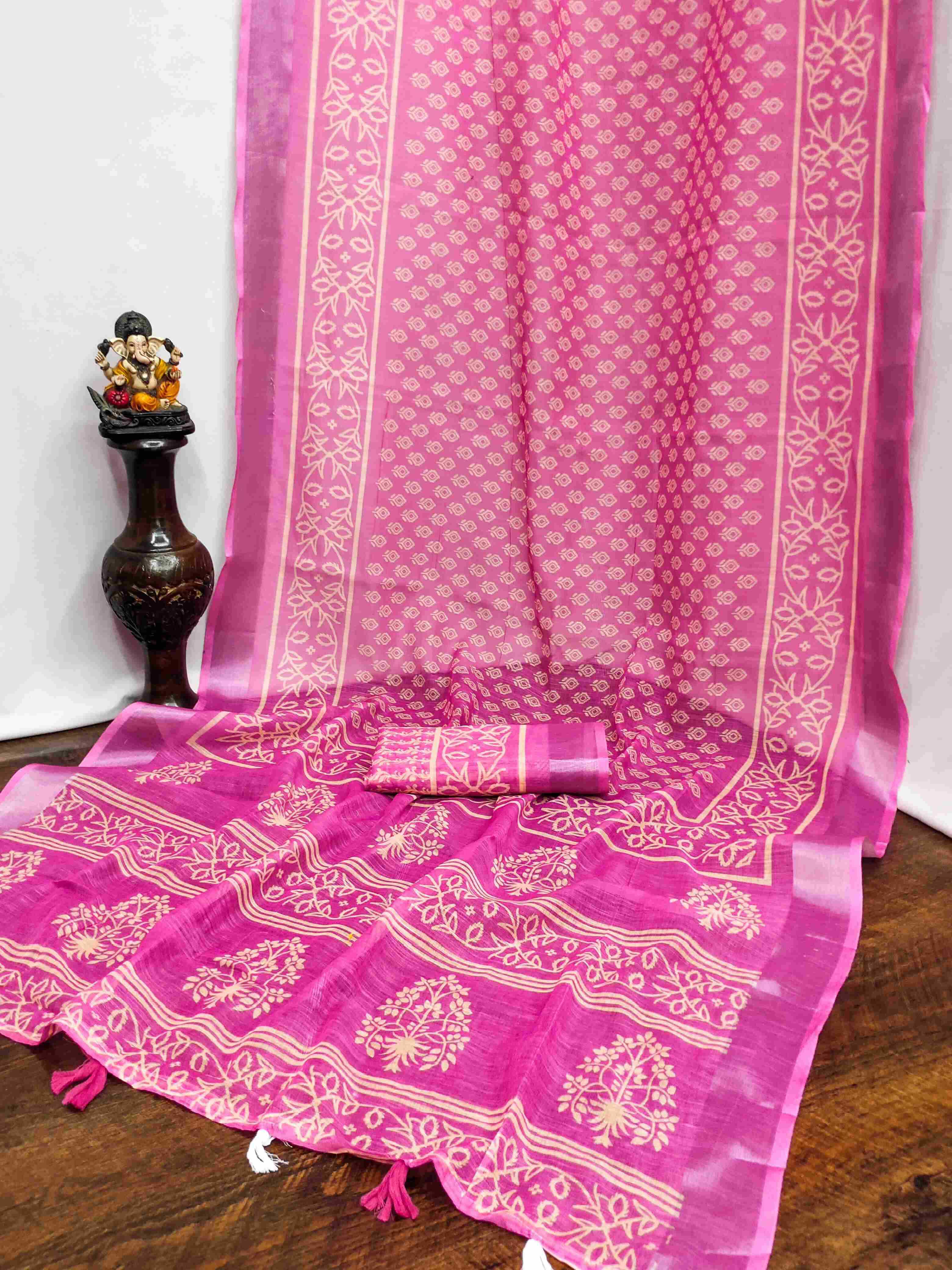 YNF LINEN RIN183 AARYA-1  SAREES WHOLESALE BATIK PRINTED COTTON SAREES MANUFACTURER