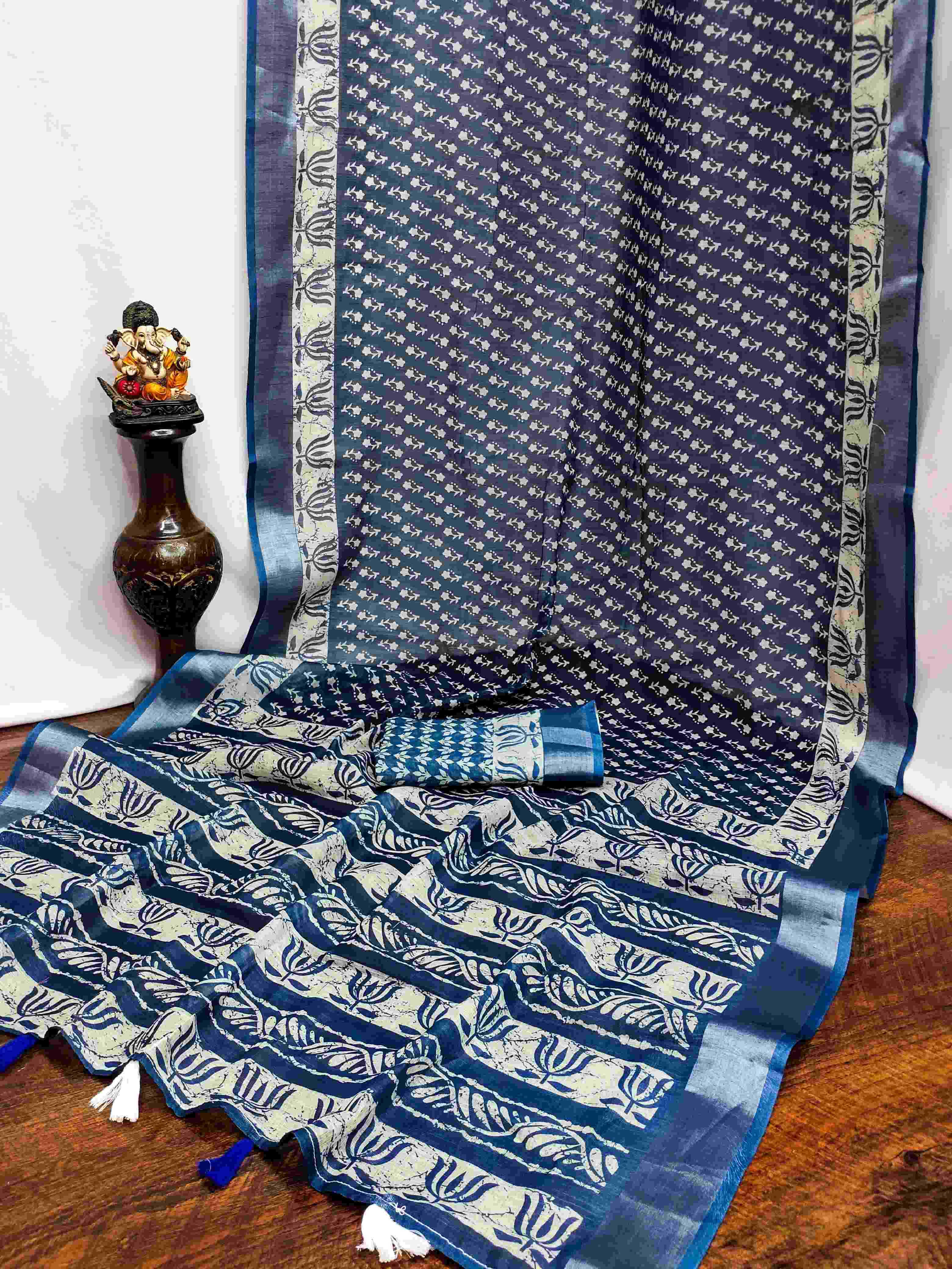 YNF LINEN RIN183 AARYA-1  SAREES WHOLESALE BATIK PRINTED COTTON SAREES MANUFACTURER