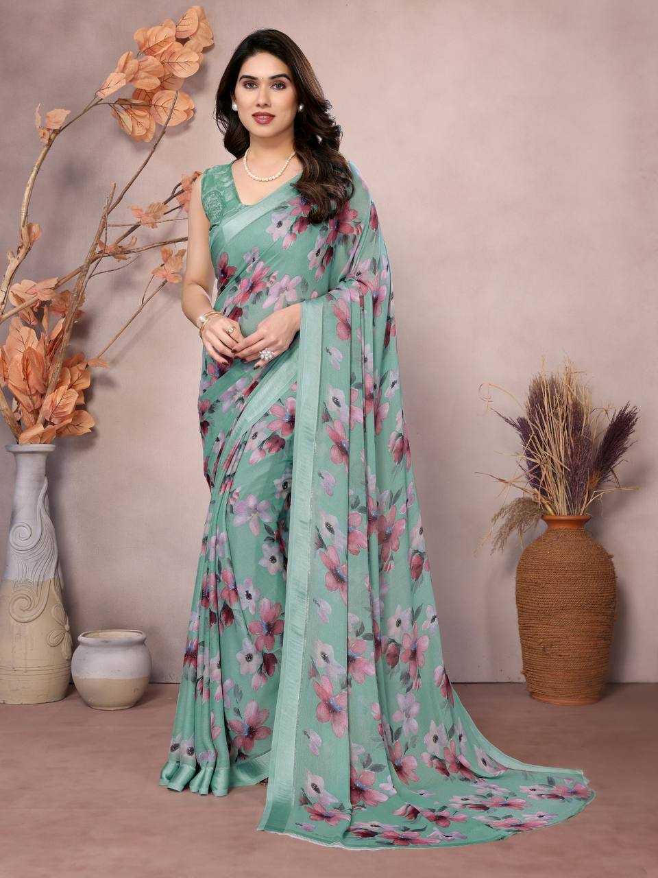 YNF MOSS SILK RIN188 Gopi SAREES WHOLESALE SATIN PRINTED FANCY SAREES MANUFACTURER