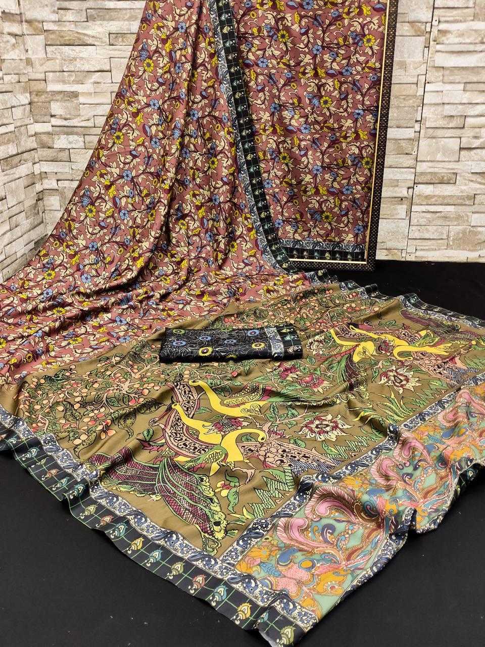 YNF MUSLIN RIN183 KALAMKARI-1 SAREE WHOLESALE KALAMKARI LIGHTWEIGHT PRINTED SAREE MANUFACTURER