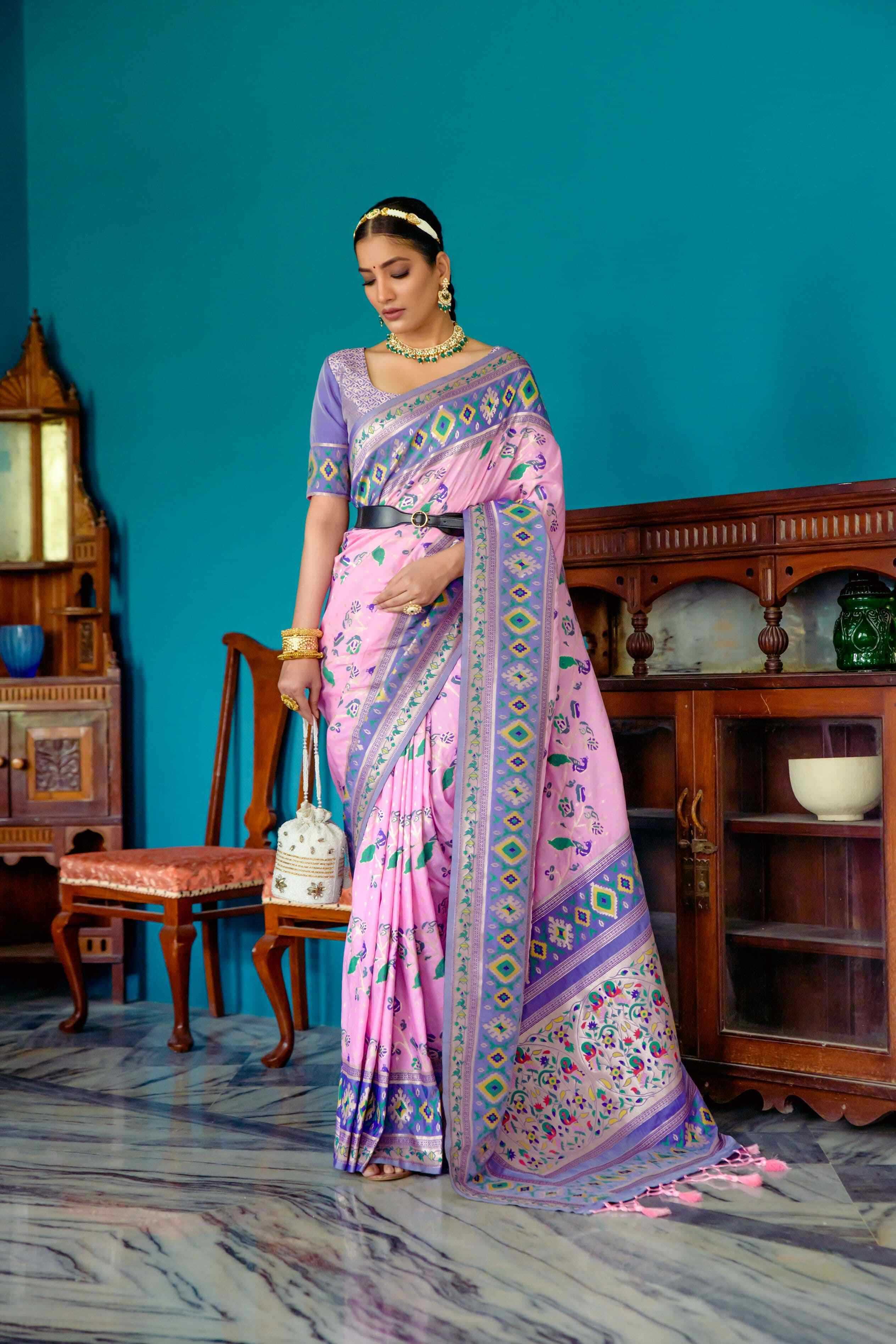 YNF PAITHANI SILK KESH165 RBN51 SILK SAREE WHOLESALE PURE ZARI PAITHANI FANCY SILK SAREE MANUFACTURER