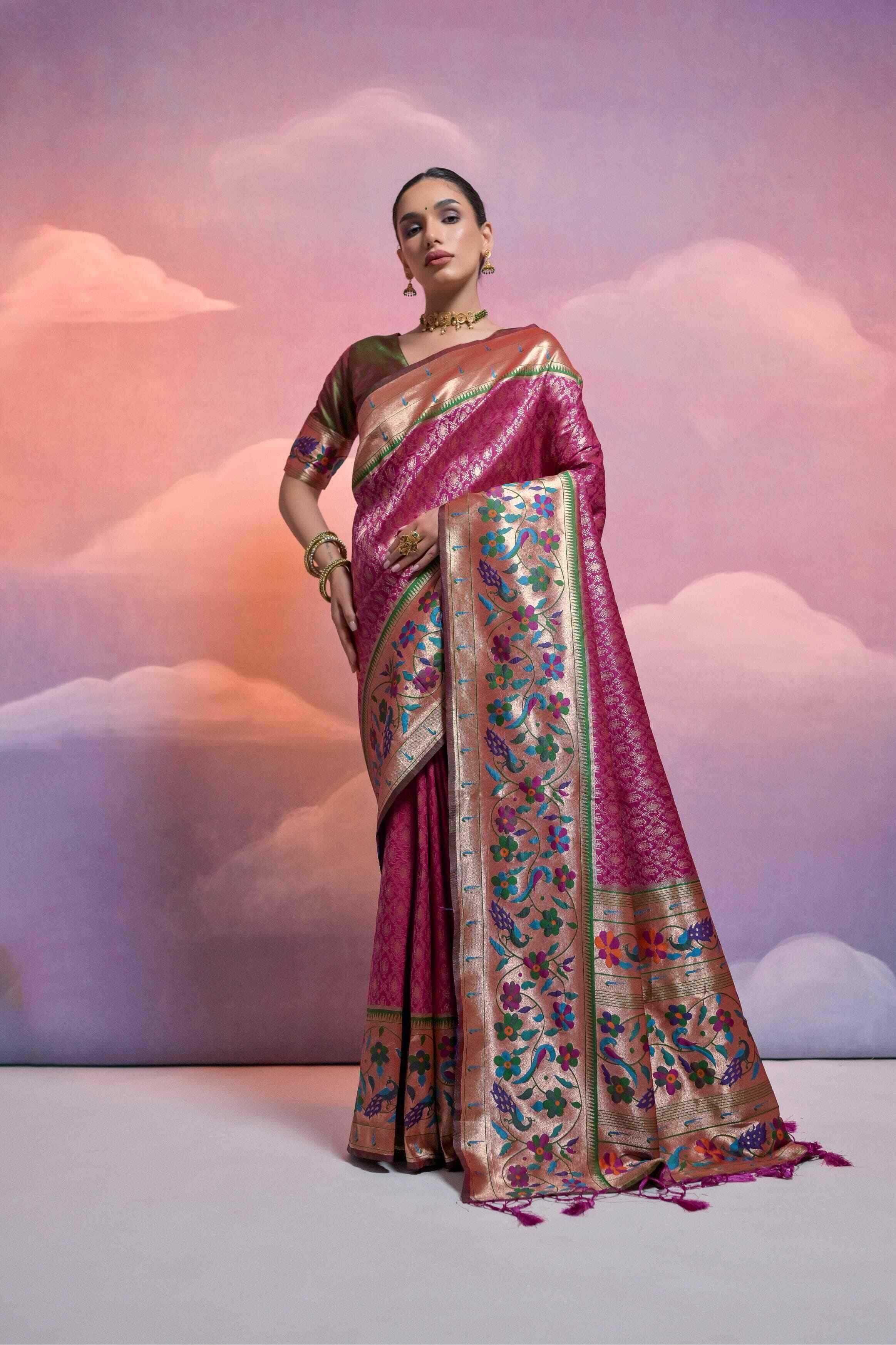 YNF PAITHANI SILK KESH171 RIS14 SILK SAREE WHOLESALE BANARASI PAITHANI PURE ZARI SILK SAREE MANUFACTURER