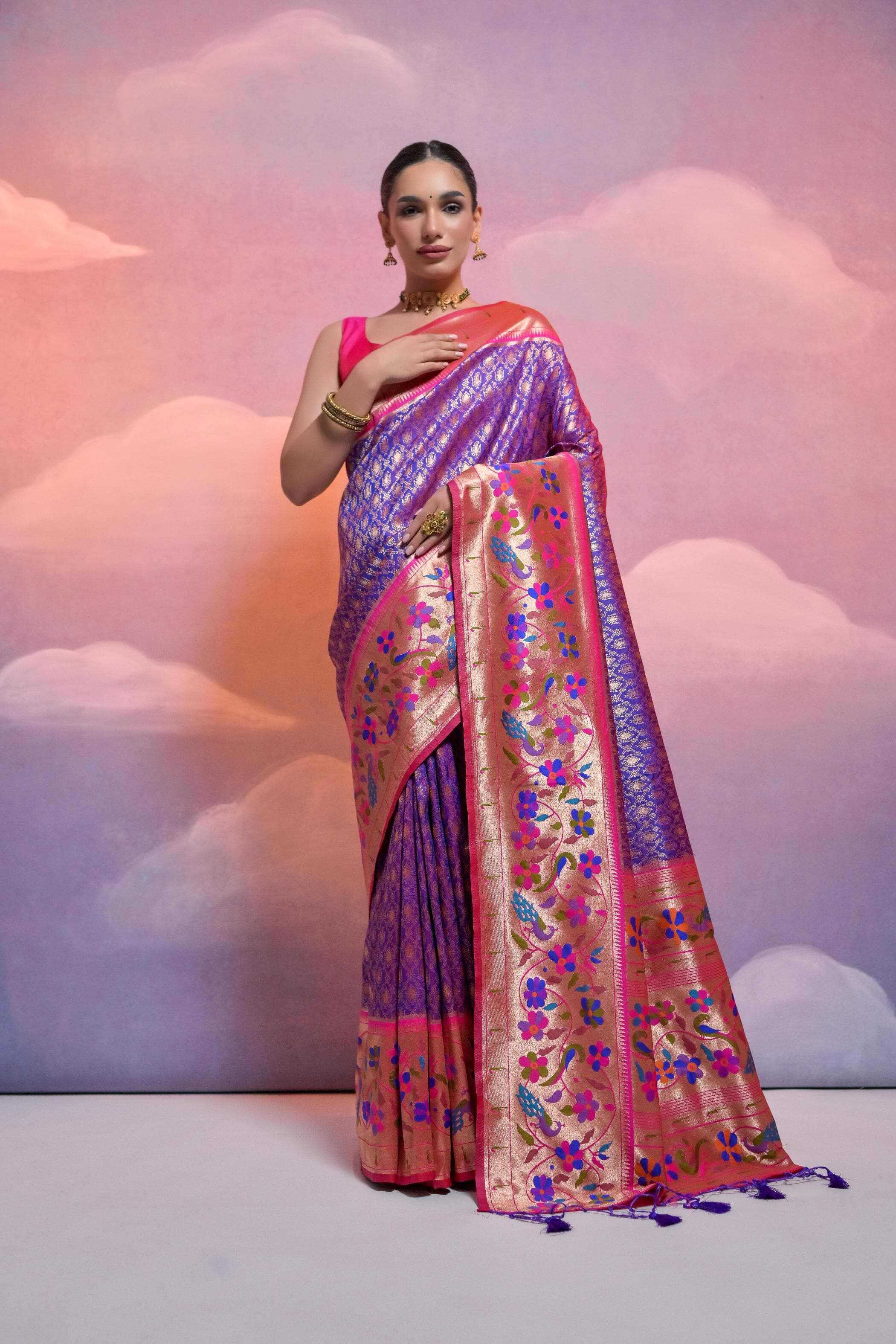 YNF PAITHANI SILK KESH171 RIS14 SILK SAREE WHOLESALE BANARASI PAITHANI PURE ZARI SILK SAREE MANUFACTURER