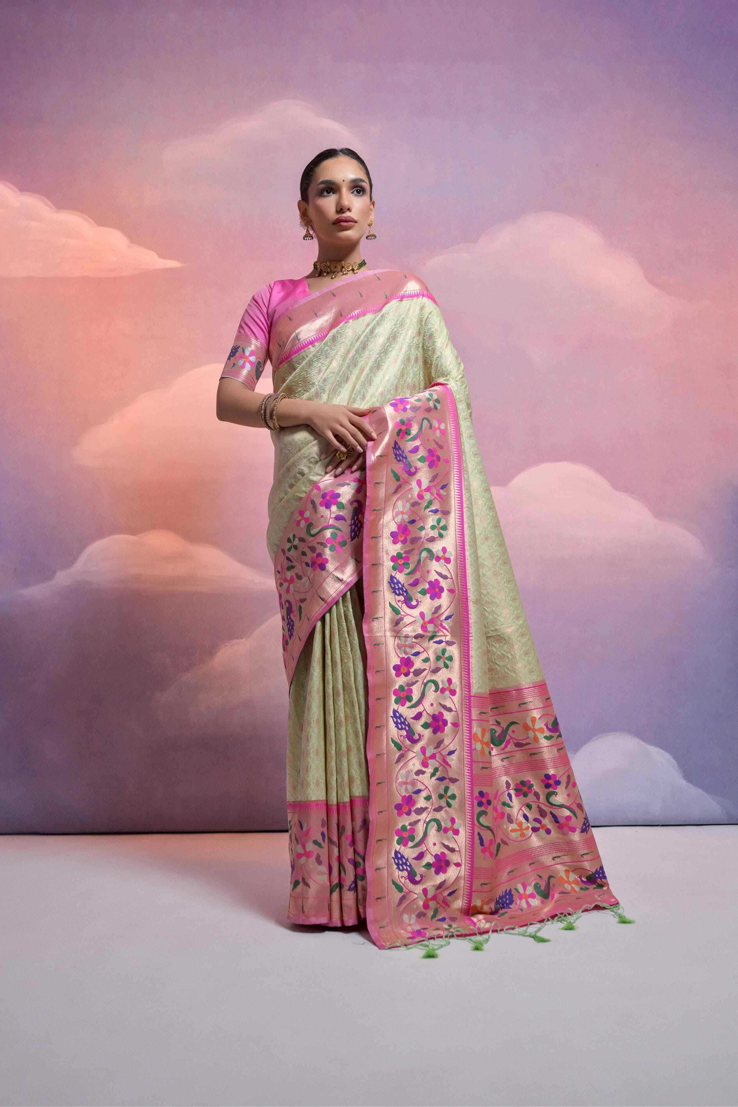 YNF PAITHANI SILK KESH171 RIS14 SILK SAREE WHOLESALE BANARASI PAITHANI PURE ZARI SILK SAREE MANUFACTURER