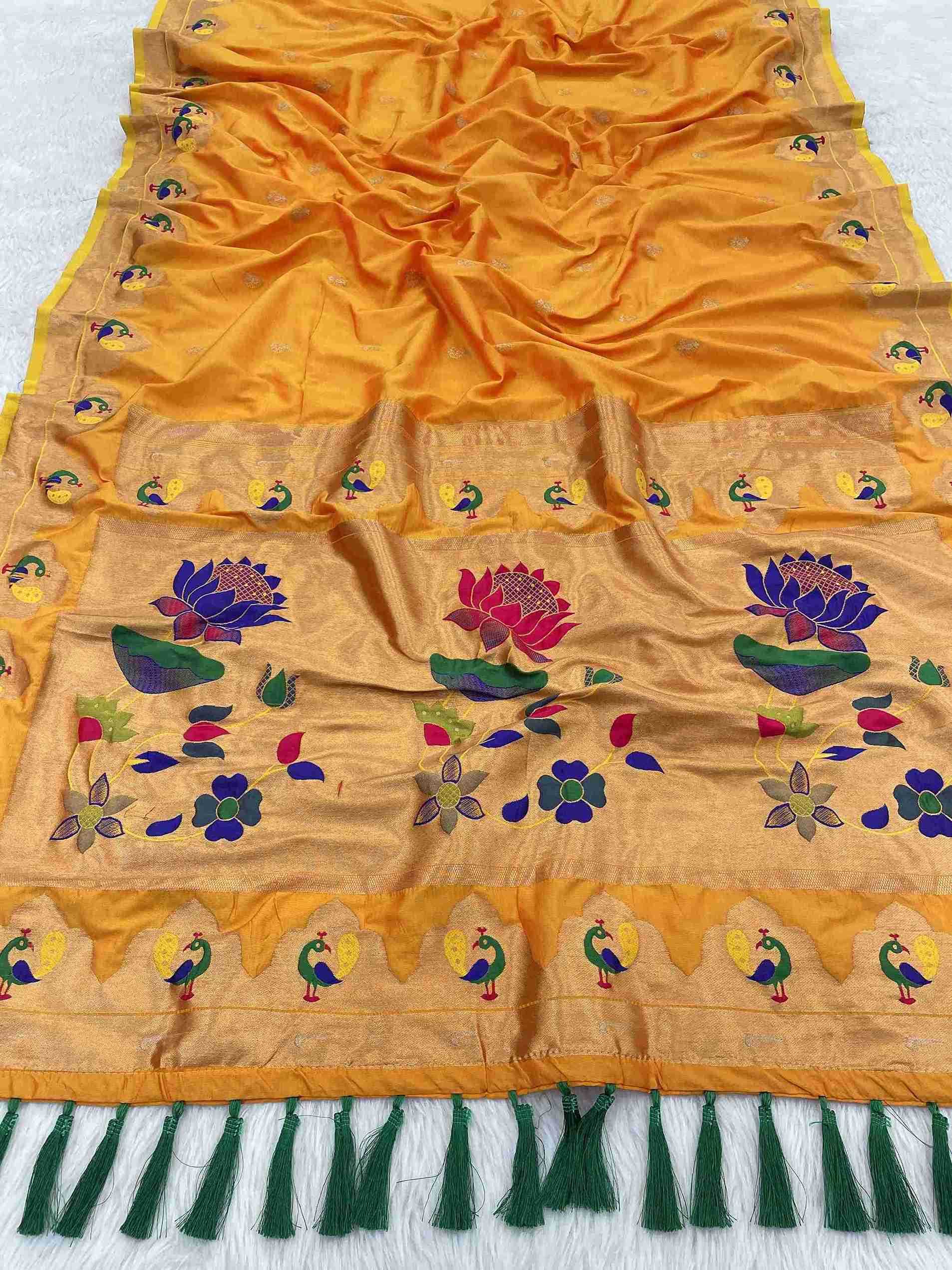 Ynf Paithani Silk RIN116 REW31 Silk Sarees Wholesale Paithani Sarees South Indian Sarees Zari Border Silk Sarees Manufacturer